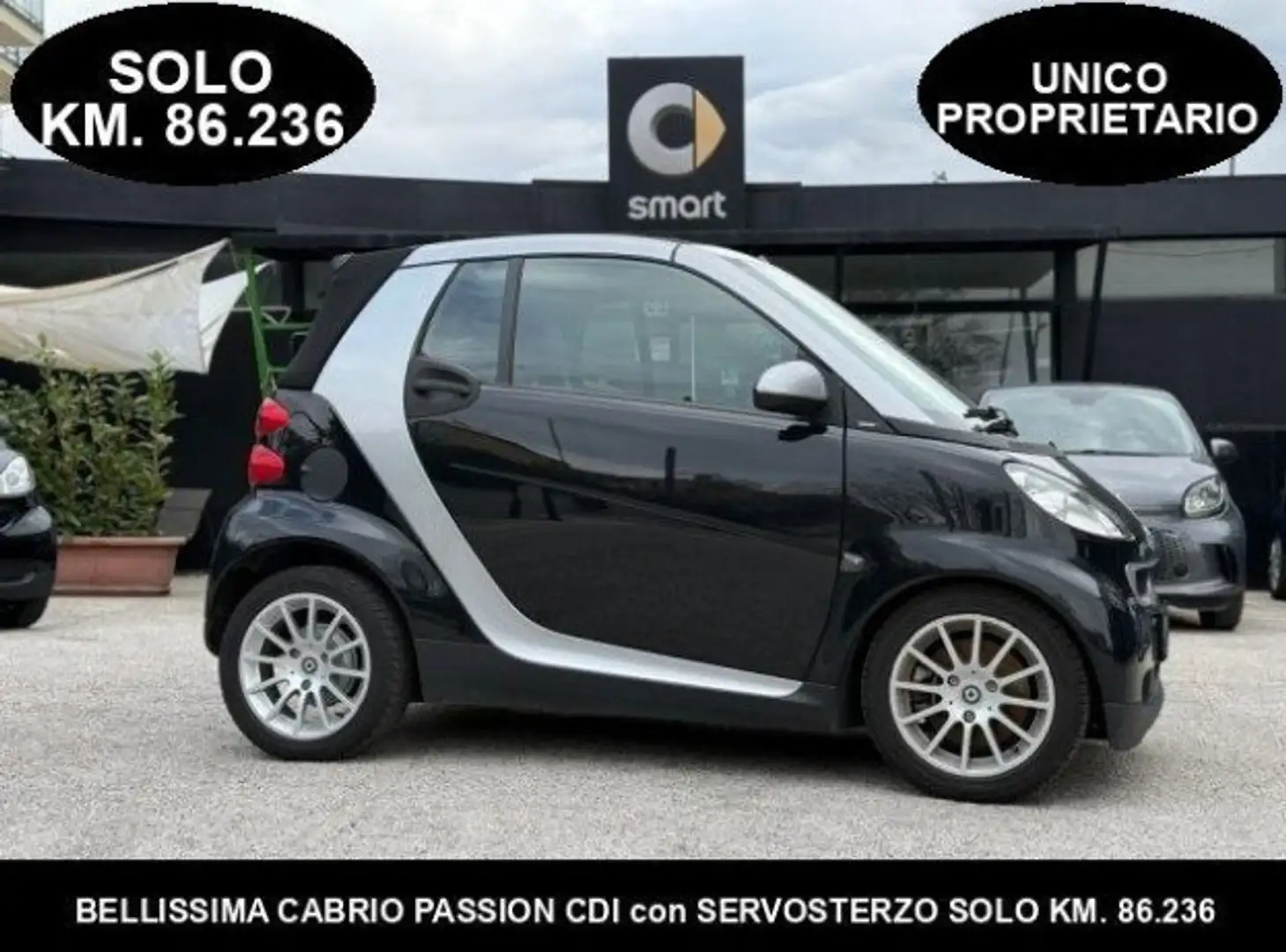 smart forTwo CABRIO 0.8 CDI PASSION 45cv con SERVOSTERZO+PELLE Nero - 1