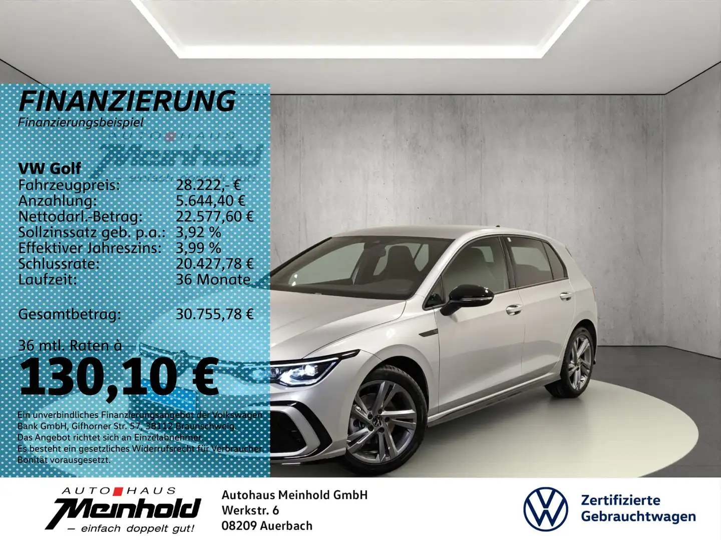 Volkswagen Golf 1.5 TSI DSG R-Line, LED-Plus, DAB, Navi,H&K Argento - 1