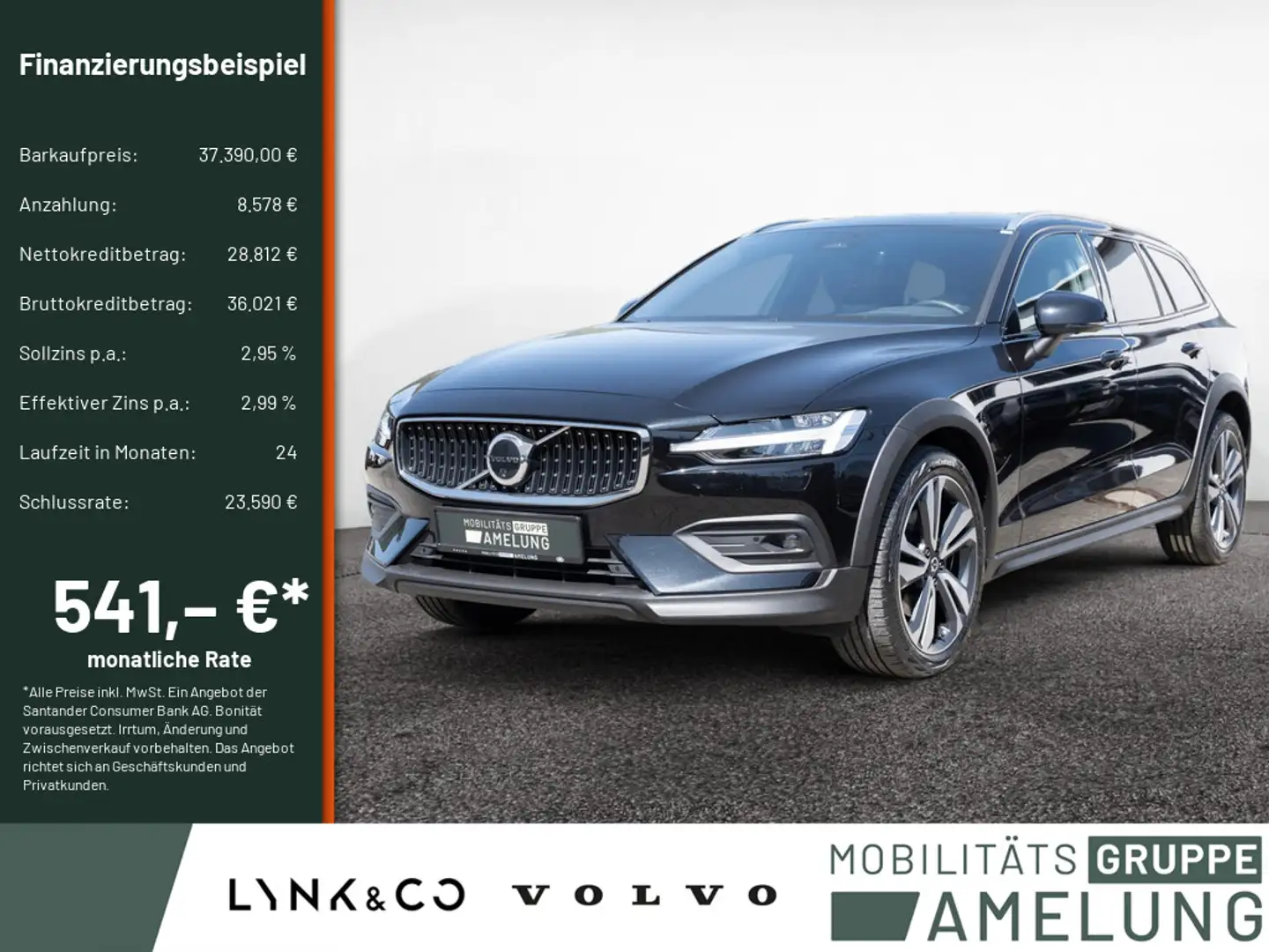 Volvo V60 Cross Country B4 D AWD Ultimate ACC PANO Schwarz - 1