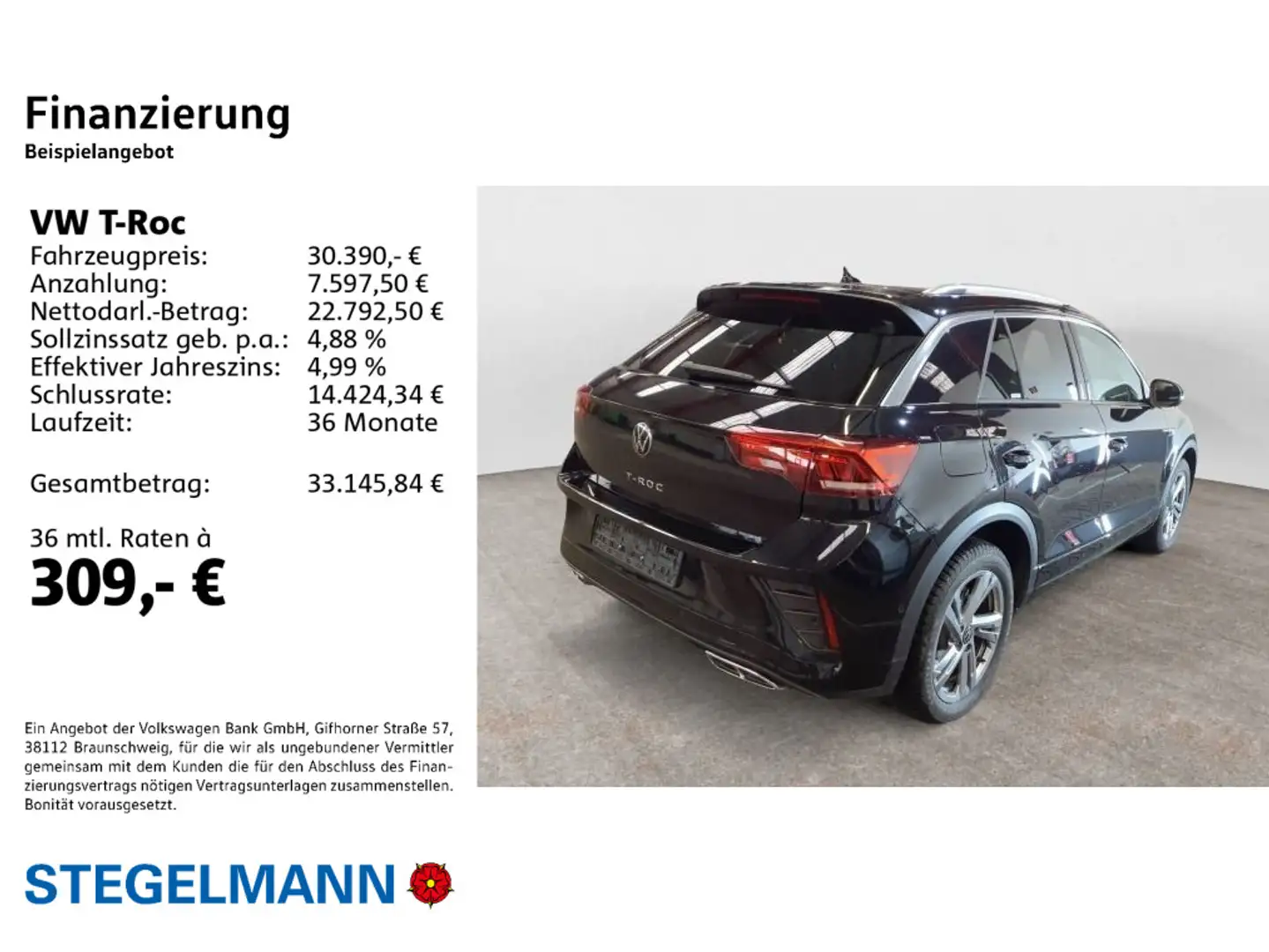 Volkswagen T-Roc 1.5 TSI DSG R-Line *AHK*Kamera*Navi*LED* Schwarz - 2