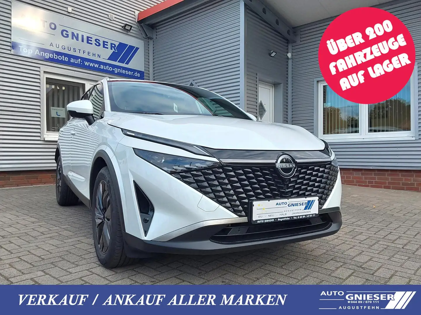 Nissan Qashqai 1.3 DIG-T Mild Hybrid Tekna ACC/SHZ/LED/NAV/KAM... Weiß - 1