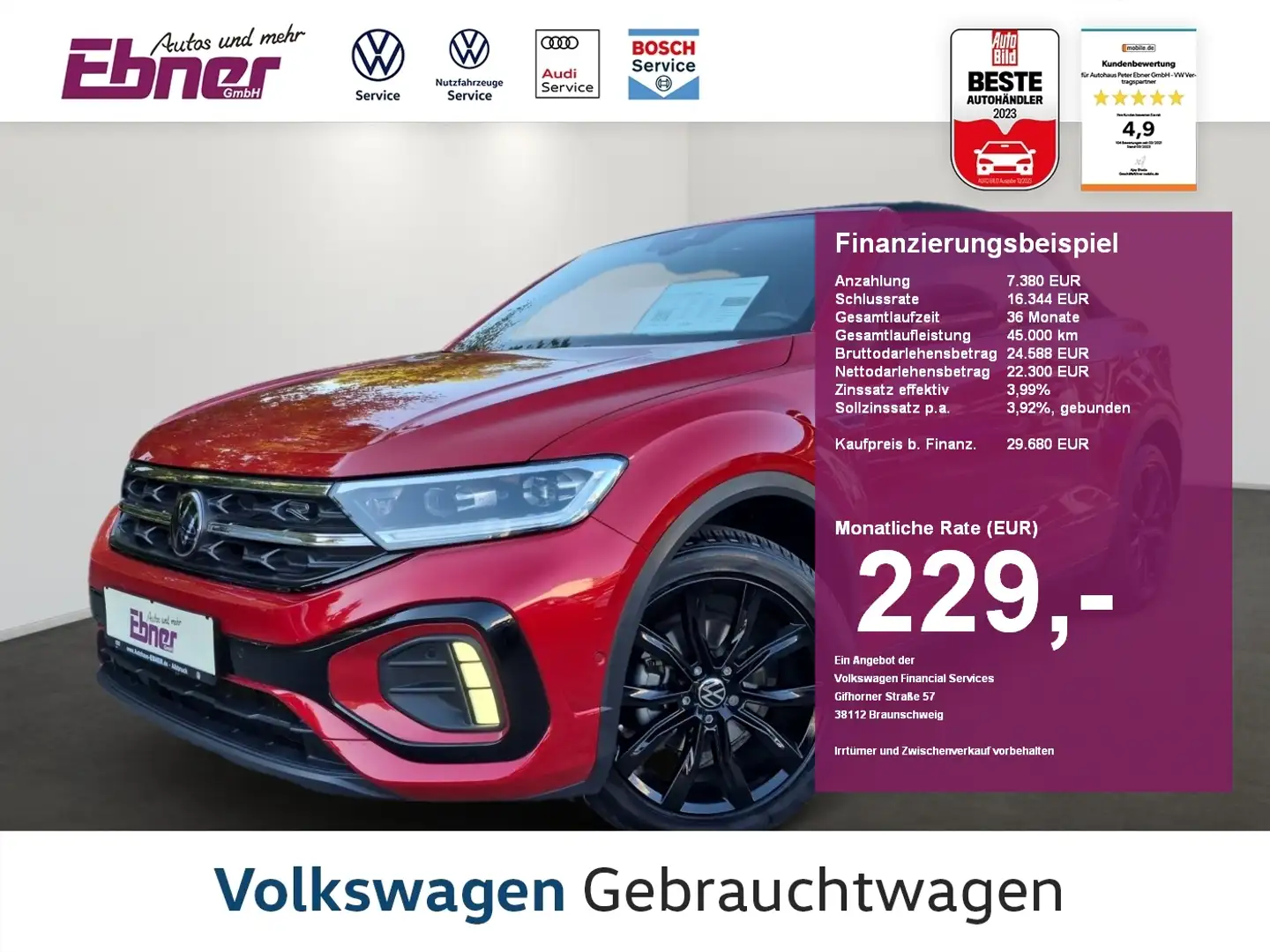 Volkswagen T-Roc Cabriolet R-LINE BLACK STYLE 1.5TSI DSG AHK+KAMERA Schwarz - 1