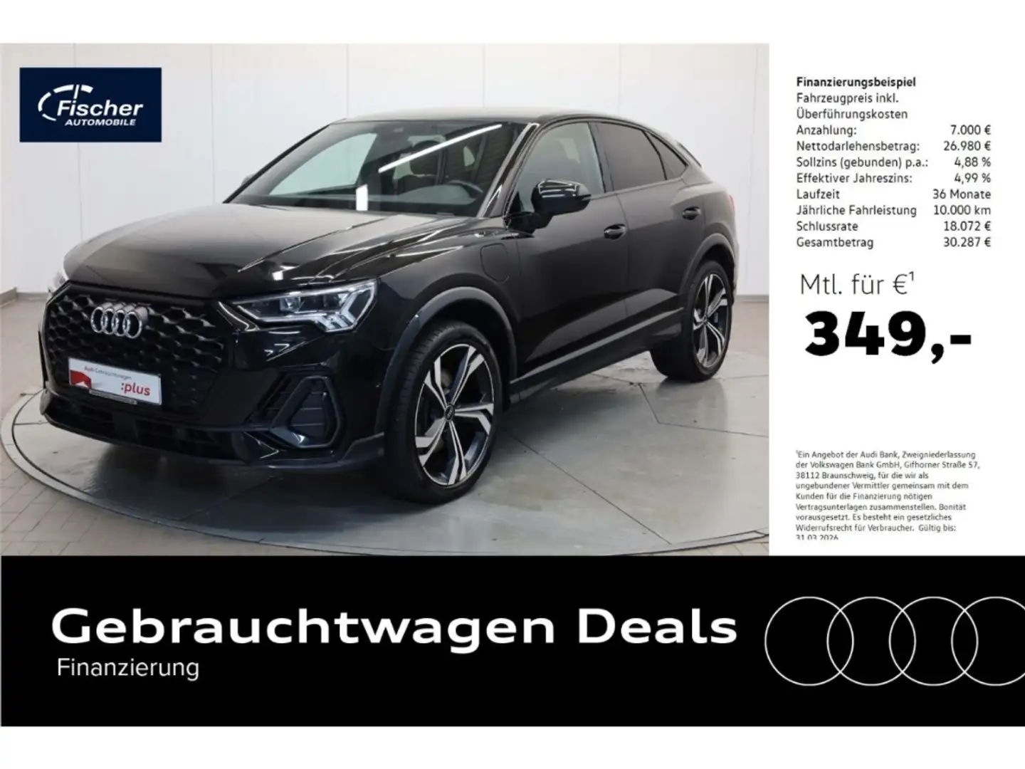 Audi Q3 Sportback 45 TFSI e S-Line Schwarz - 1