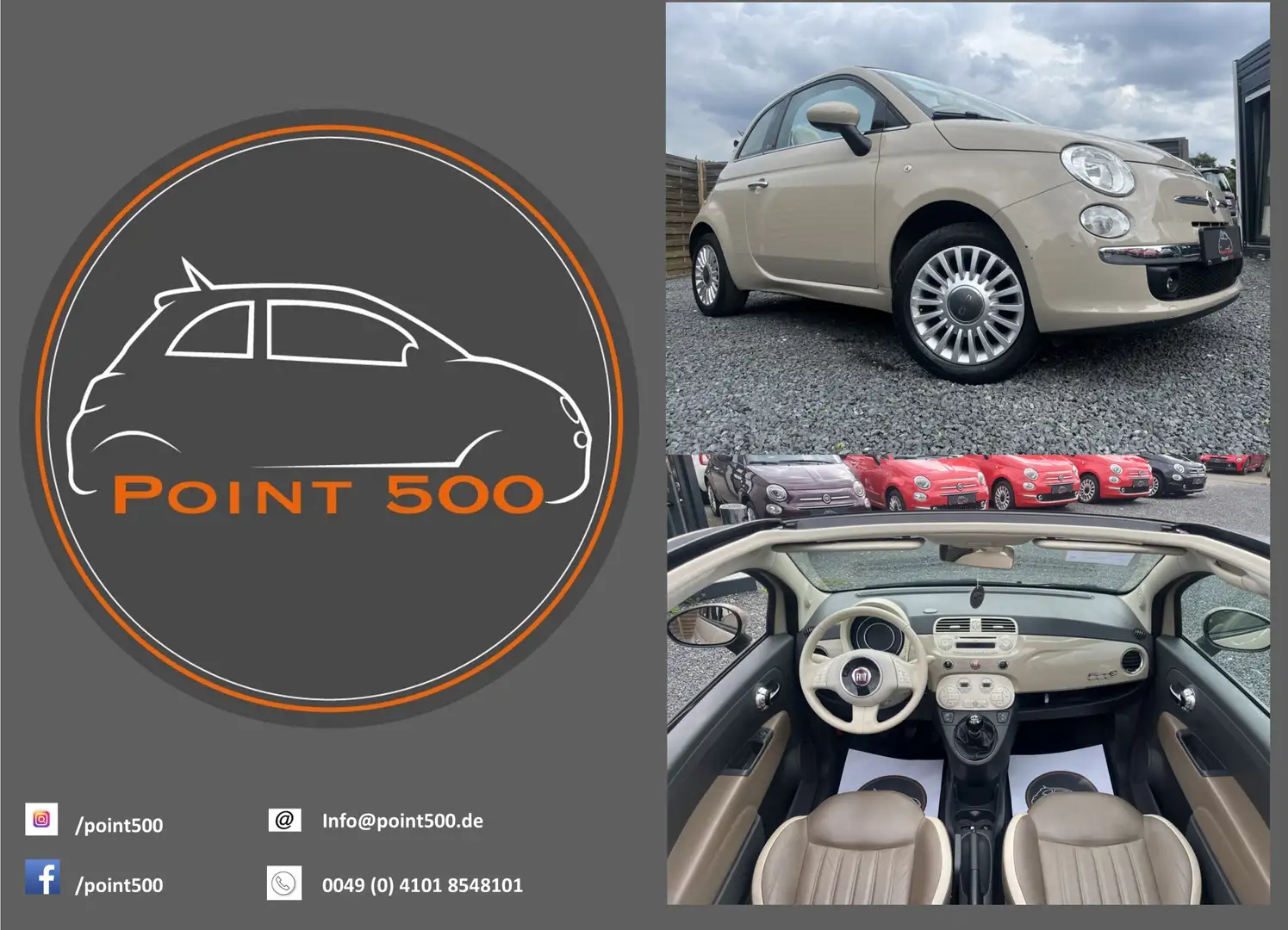 Fiat 500 Cabrio STÄNDIG ÜBER 60 FIAT500 IM BESTAND!!! Beige - 1