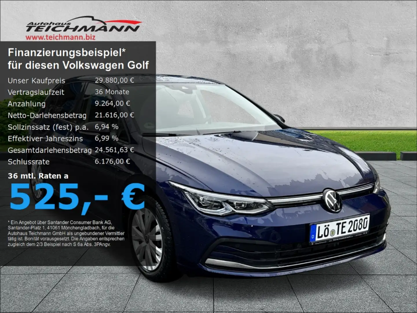Volkswagen Golf VIII Move 1.5 eTSI DSG +Navi+RFK+ACC+ Blau - 1