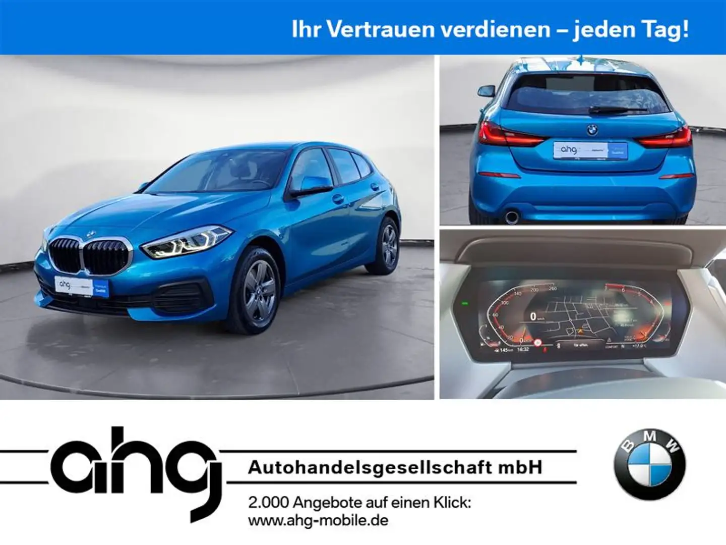 BMW 118 i Advantage Klimaaut. PDC Aut. Heckkl. Blau - 1