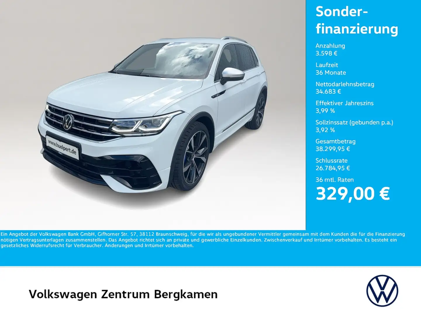 Volkswagen Tiguan 2.0 R 4X4 360°CAM ACC LM20 E-KLAPPE NAVI Blanc - 1