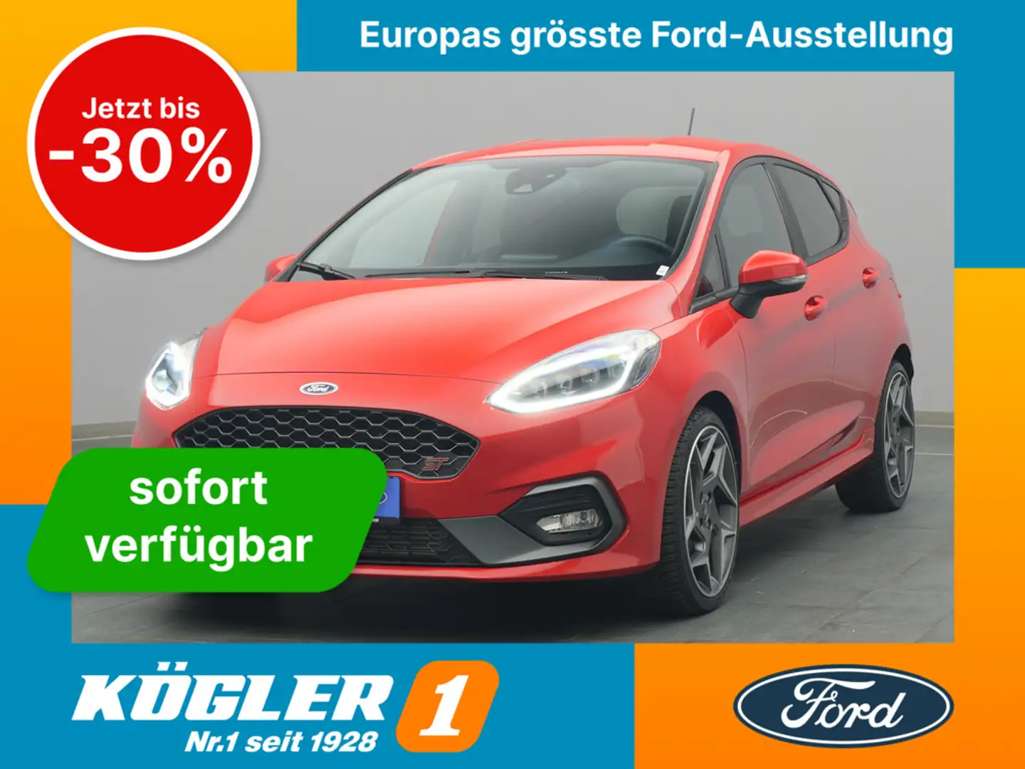 Ford Fiesta ST 200PS/Leder-P./LED/Klima Rood - 1