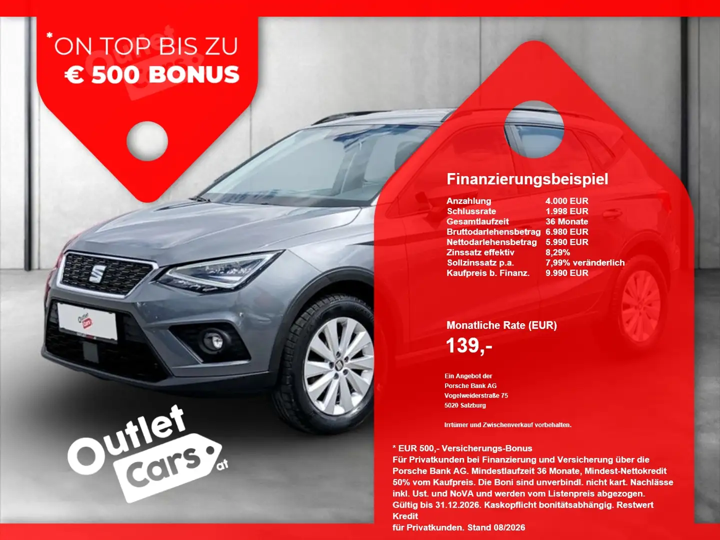 SEAT Arona 1.0 TSI Style LED+LM+PDC+SHZ+Winterp. Grau - 1