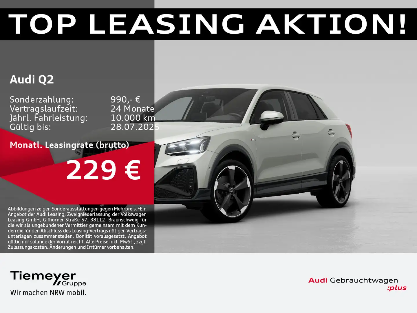 Audi Q2 35 TDI 2x S LINE NP57 LM19 LEDER ST.HEIZ MATR Silber - 1