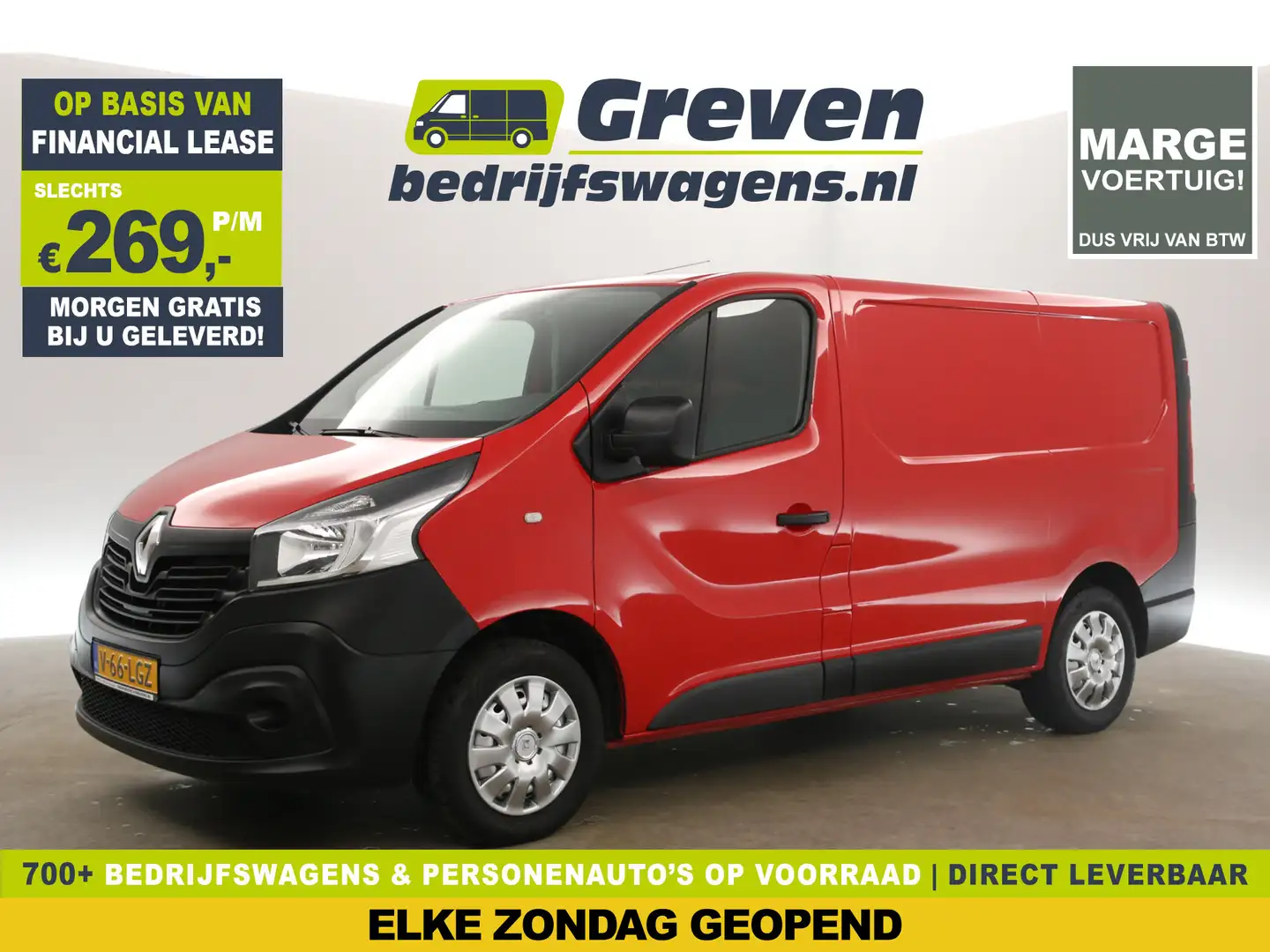 Renault Trafic 1.6 dCi L1H1 | MARGE! | Camera 3 Persoons Elektrpa Rood - 1