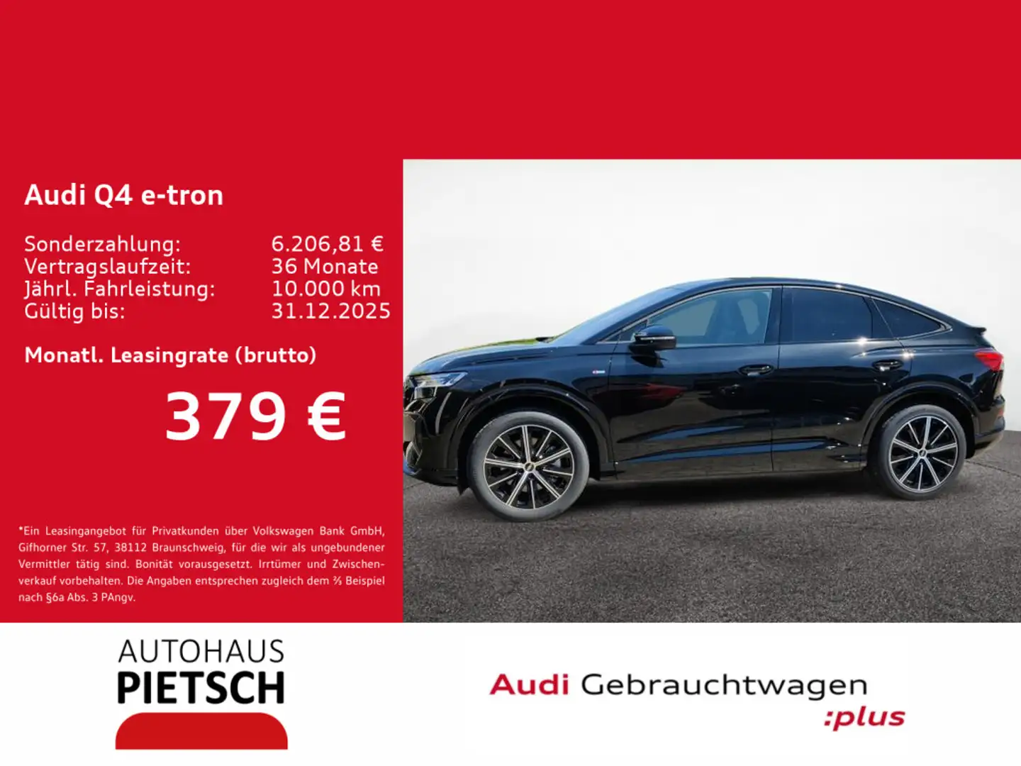 Audi Q4 e-tron 45 Sportback quattro S line Matrix AHK Schwarz - 1