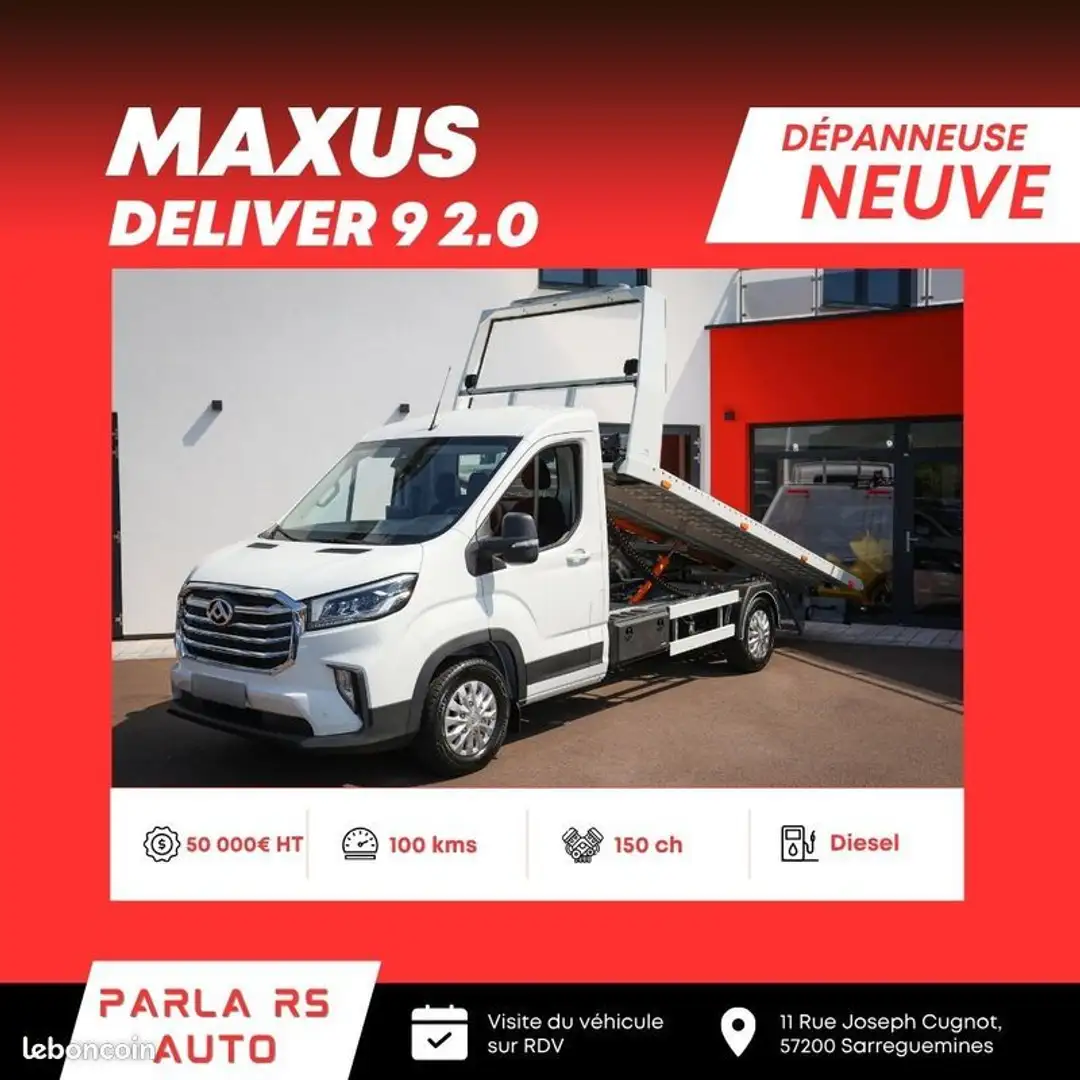 Maxus eDeliver 9 Deliver9 2.0 150ch porte voiture plateau coulissant neuf Wit - 1