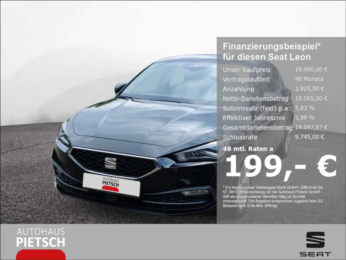 SEAT Leon 2.0 TDI Style LED Sitzhzg. DAB+ Schwarz - 1