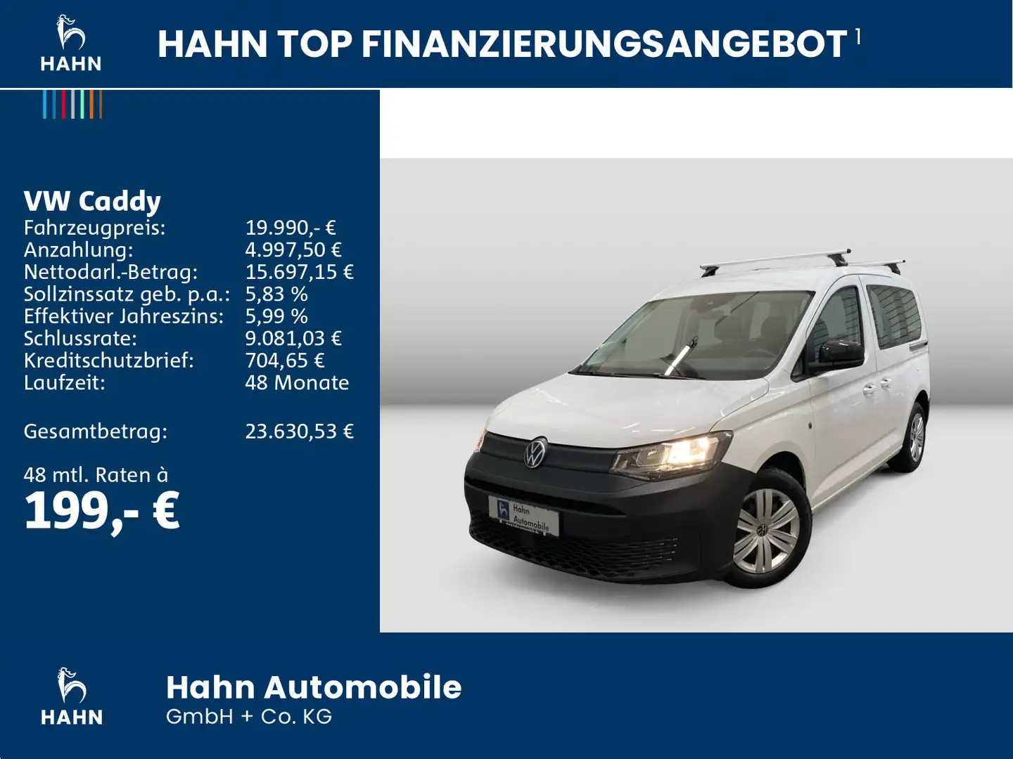 Volkswagen Caddy 2.0 TDI AHK PDC Klima Weiß - 2