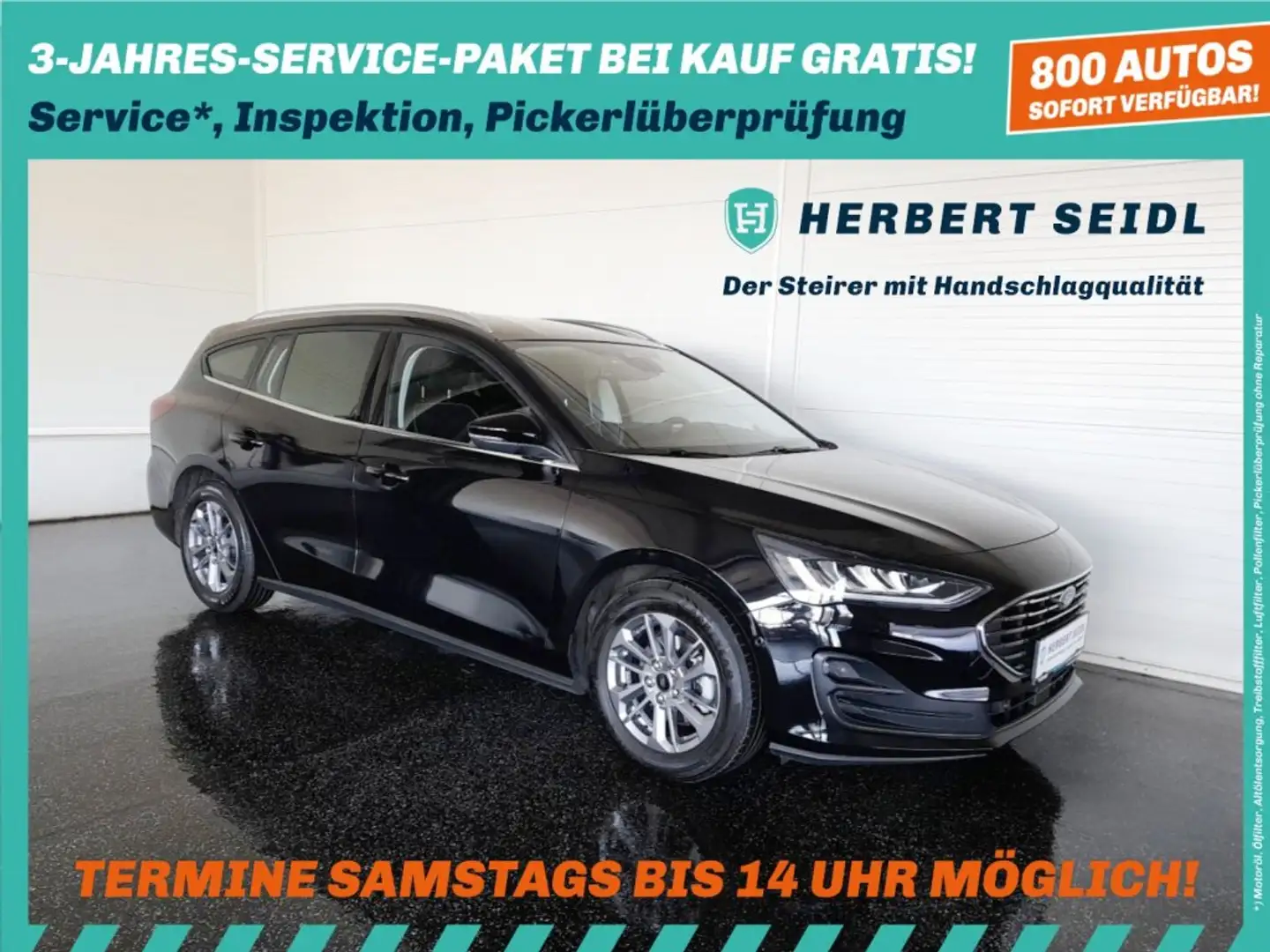 Ford Focus Turnier TITANIUM 1,5 EcoBlue Aut *VOLL LED / NAVI / TEMPOMAT / SPORTSITZE / SPURHALTEASSIST / SHZG* Schwarz - 1