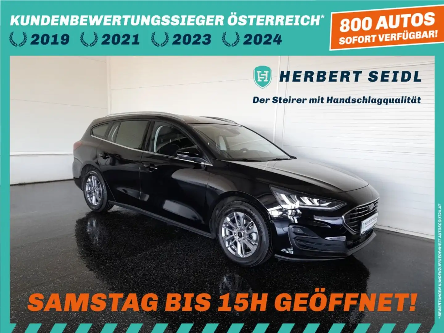 Ford Focus Turnier TITANIUM 1,5 EcoBlue Aut *VOLL LED / NAVI / TEMPOMAT / SPORTSITZE / SPURHALTEASSIST / SHZG* Schwarz - 1