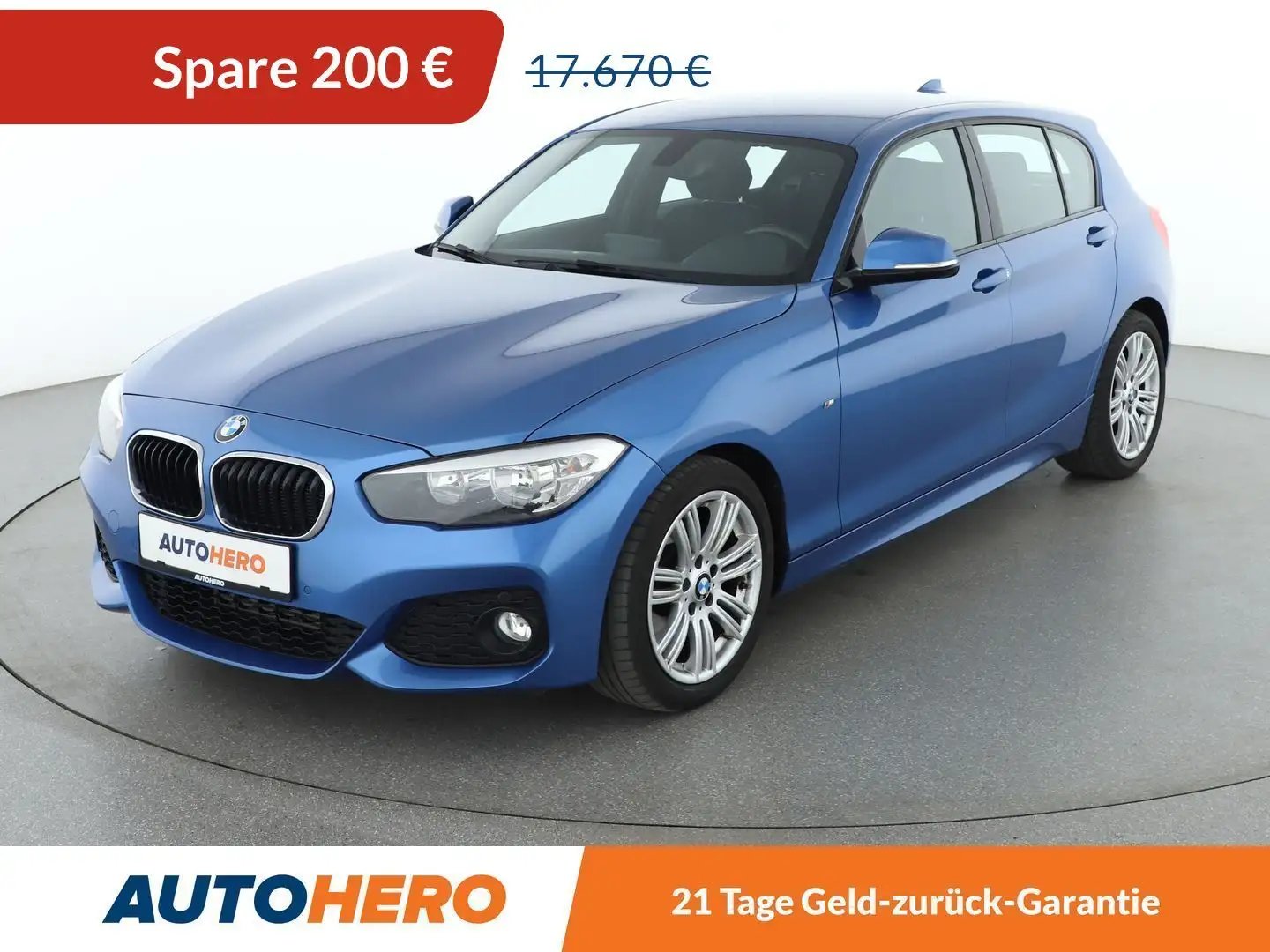 BMW 118 118i M Sport Aut.*NAVI*TEMPO*CAM*PDC* Bleu - 1