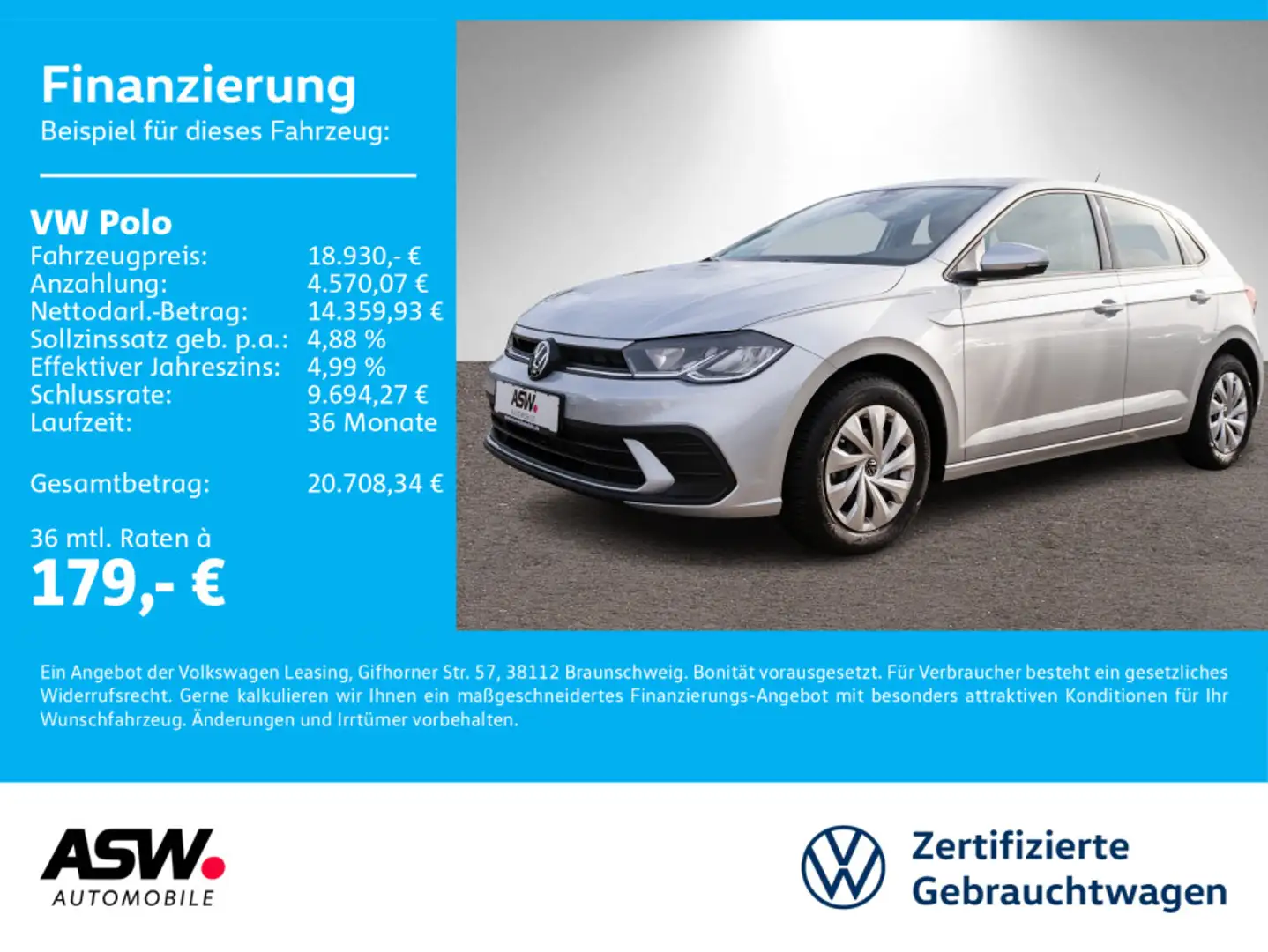 Volkswagen Polo Life 1.0 TSI DSG LED Klimaanlage PDC Silber - 1