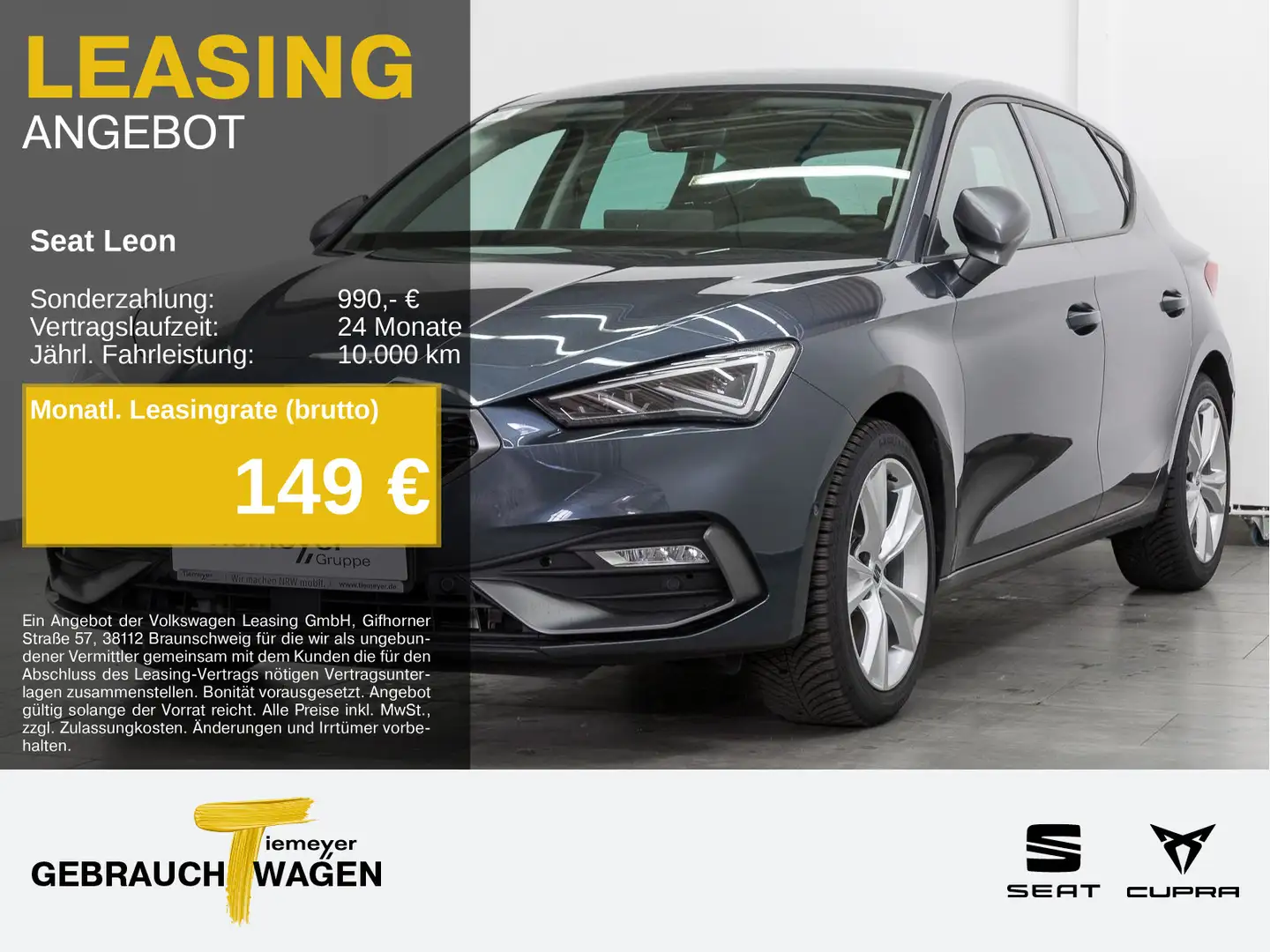 SEAT Leon 1.5 eTSI DSG FR MATRIX 12-ZOLL-NAVI KAMERA Grau - 1