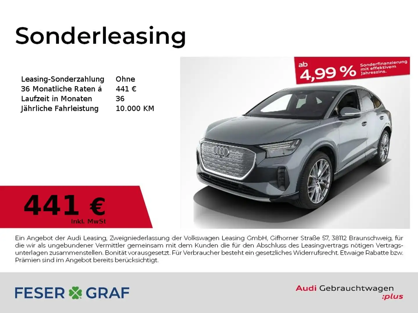 Audi Q4 e-tron Sportback e-tron 35 S line/AHK/Kamera/Matrix/Alu21 Grau - 1