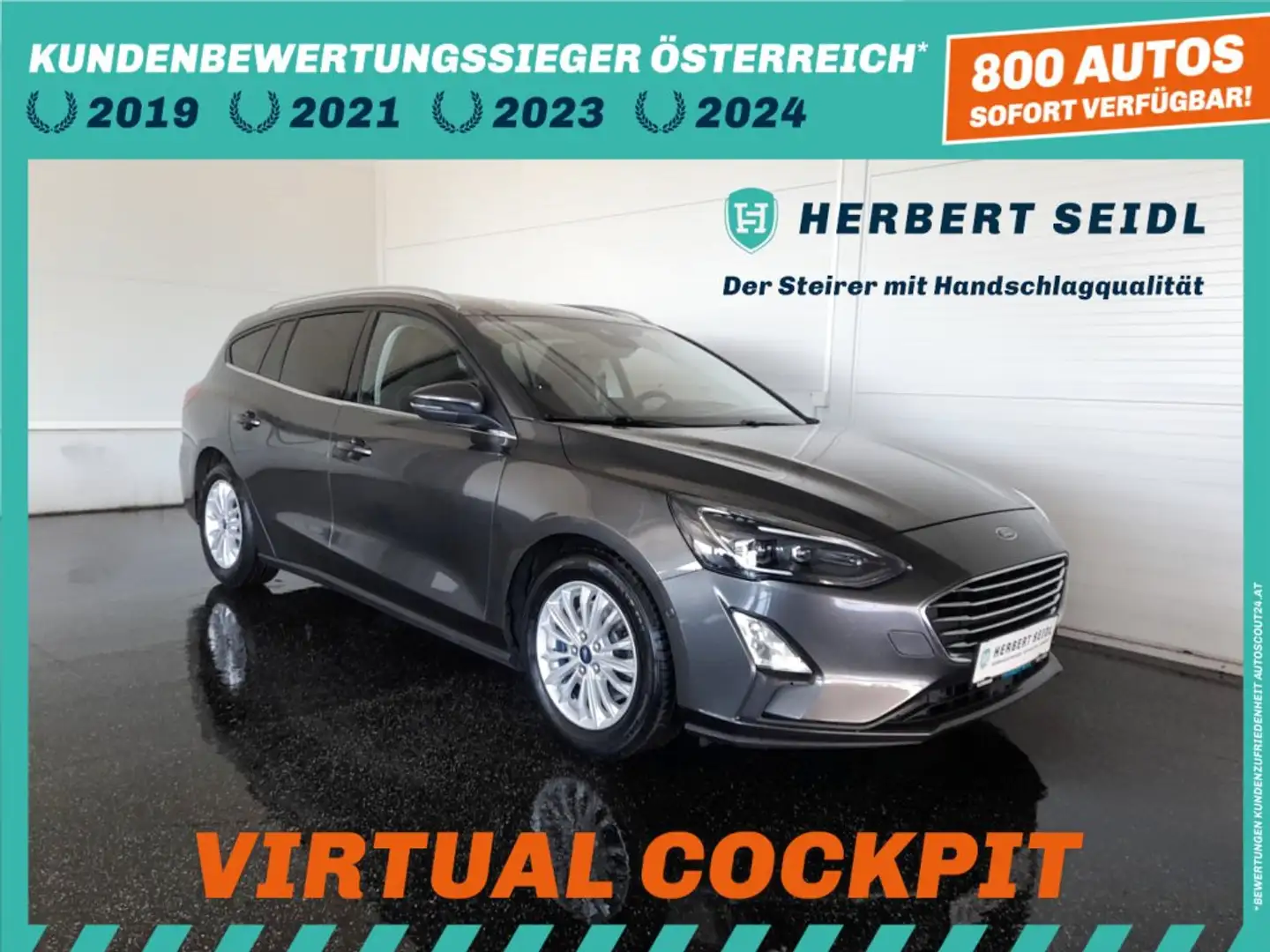 Ford Focus Turnier TITANIUM X 2,0 EcoBlue Aut *MATRIX-LED / NAVI / VIRTUELL / AHK & KAMERA / ACC / B&O SOUND SYSTEM* Grau - 1