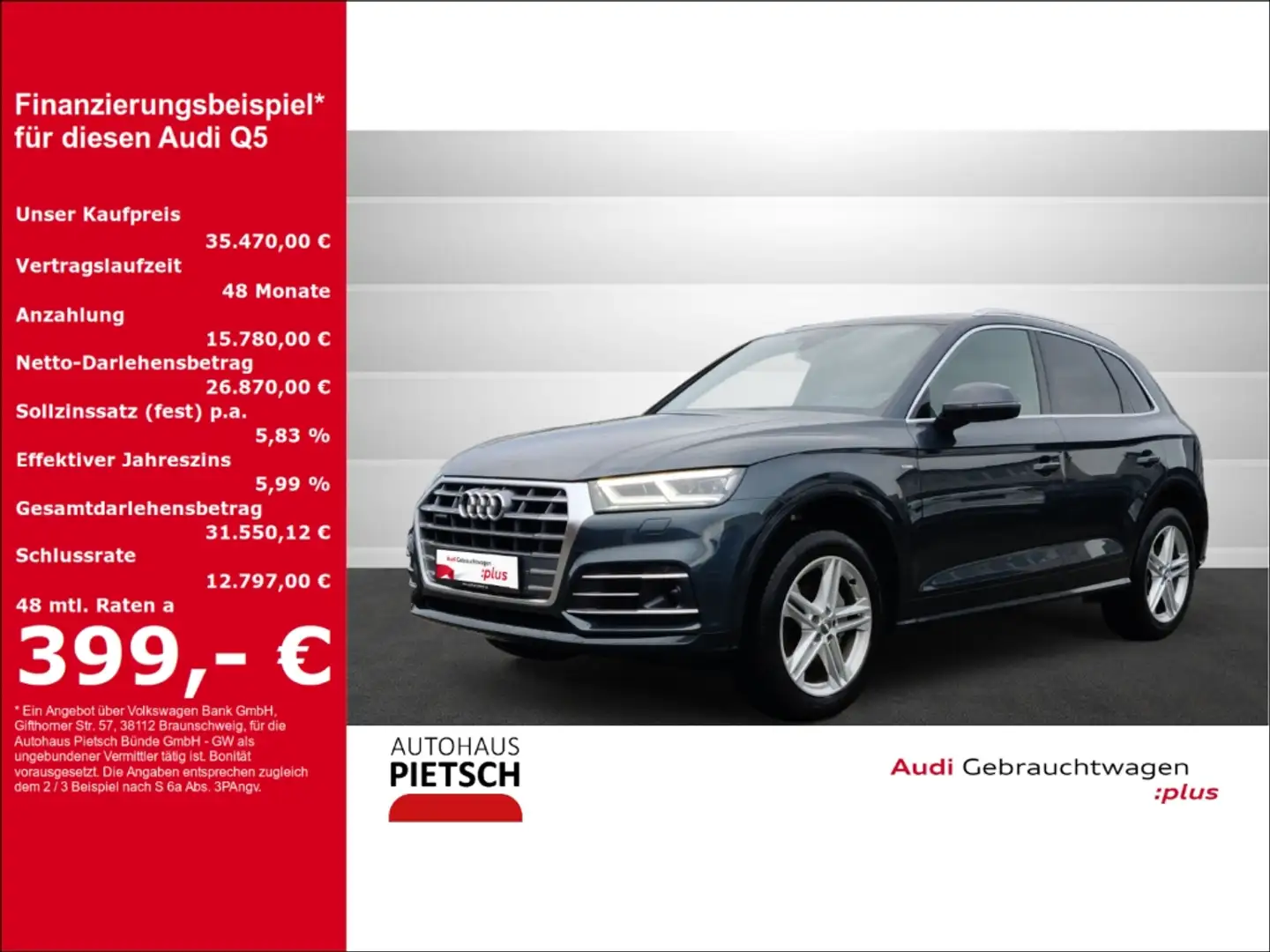Audi Q5 40 TDI S-Line quattro AHK Navi VC Grau - 1