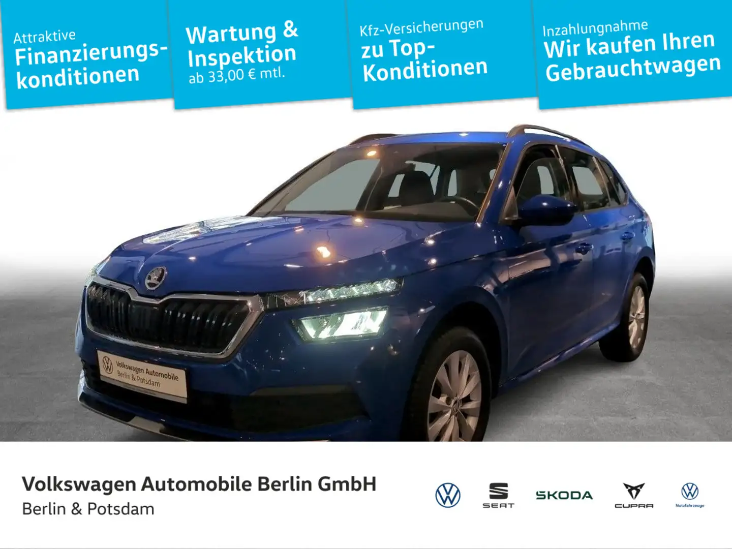Skoda Kamiq 1.5TSI DSG Ambition App-Connect LED SHZ PD Blau - 1