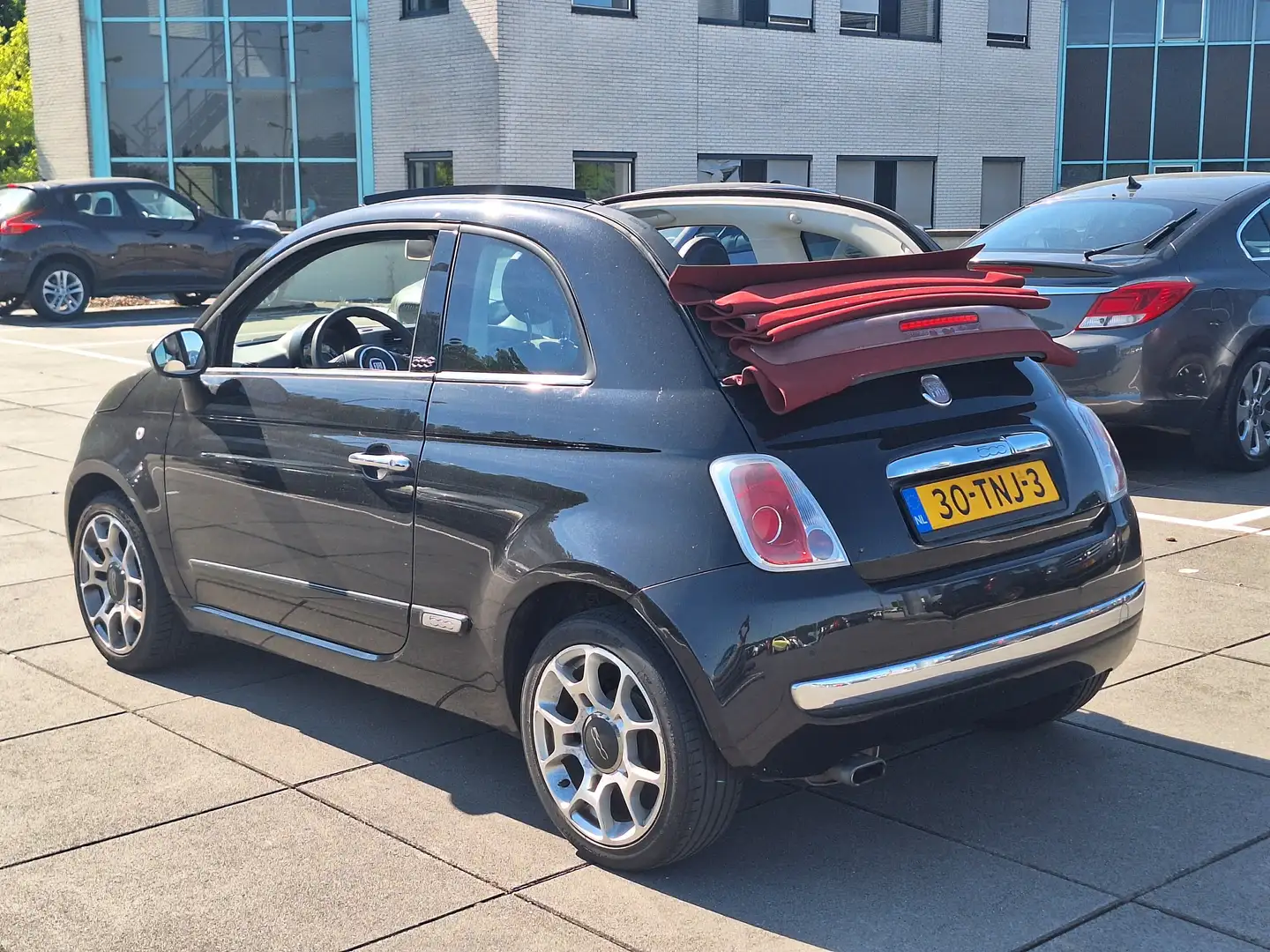 Fiat 500 €5900,-1.2 Lounge Cabrio Apk 2026 Airco Nap Negro - 1