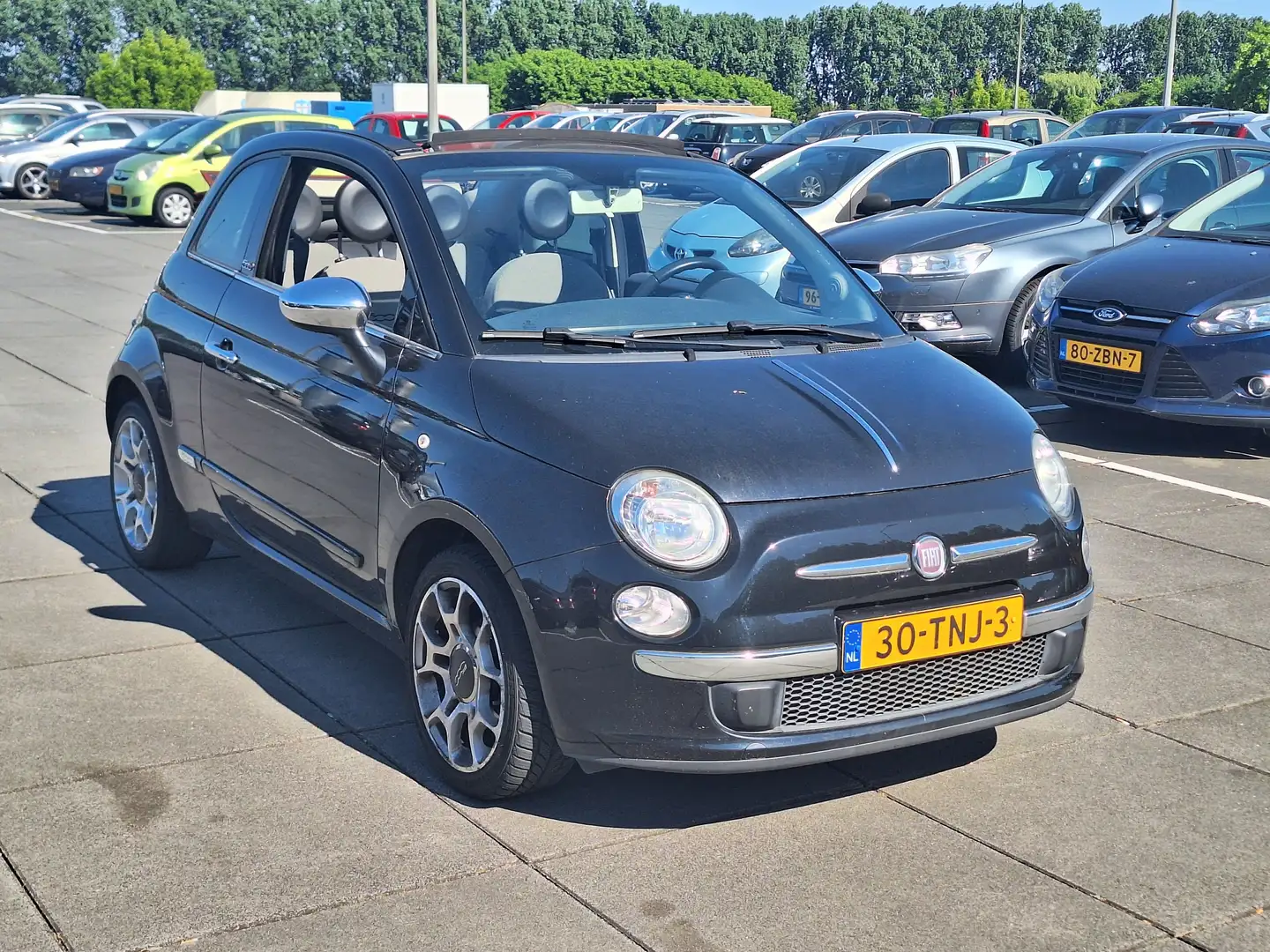Fiat 500 €5850,-1.2 Lounge Cabrio Apk 2026 Airco Nap pas Zwart - 2