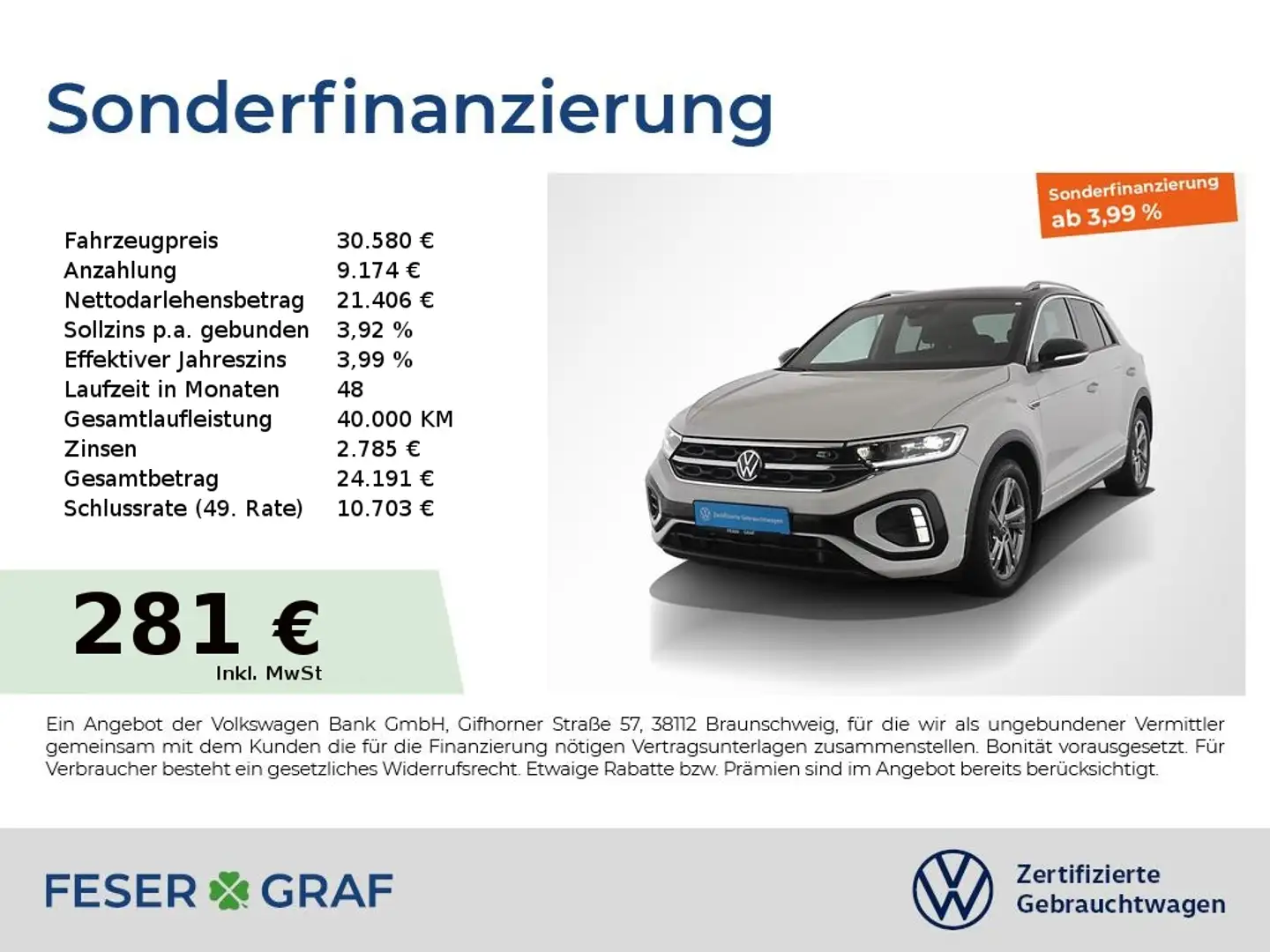 Volkswagen T-Roc 1.5 TSI R-Line DSG AHK Business-Paket ACC Weiß - 1