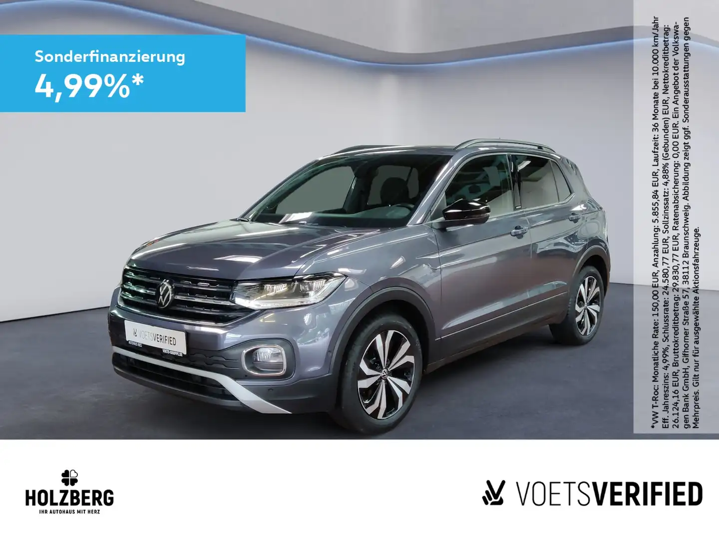 Volkswagen T-Cross 1.5 l TSI DSG ACTIVE AHK+LED+NAV+SHZ+CAM Šedá - 1