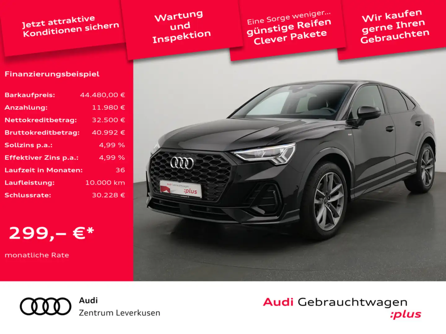 Audi Q3 Sportback S line S-TRON VIRT KAM LED CARPLAY Schwarz - 1