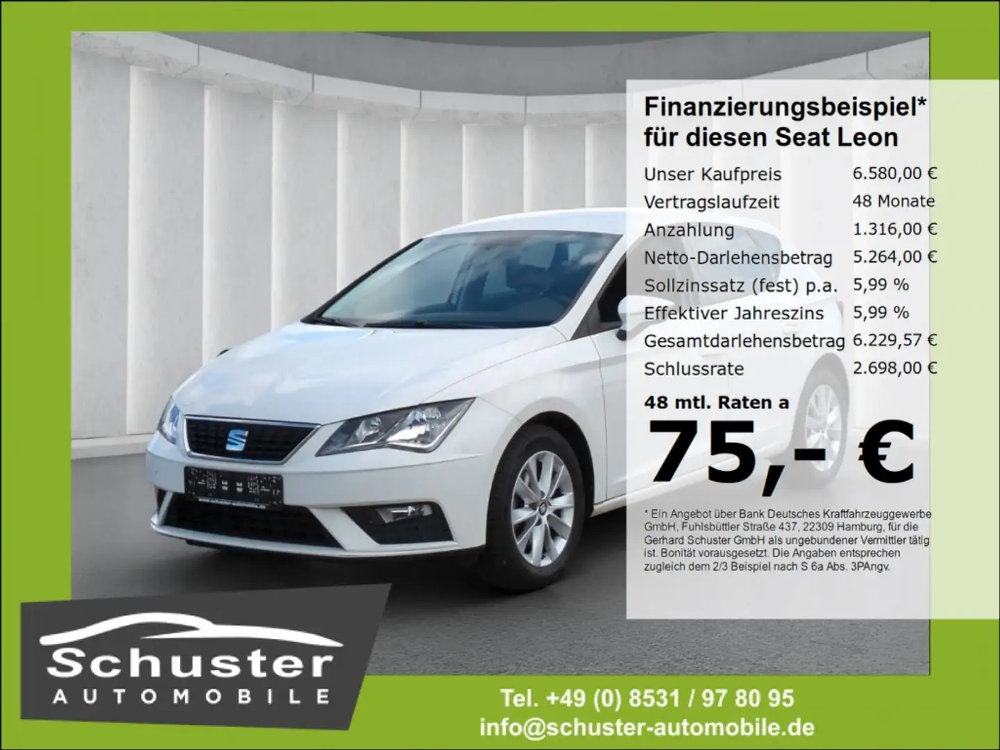SEAT Leon Style 1.4TSI*Temp PDC Blueto Klimaaut Alarm Weiß - 1