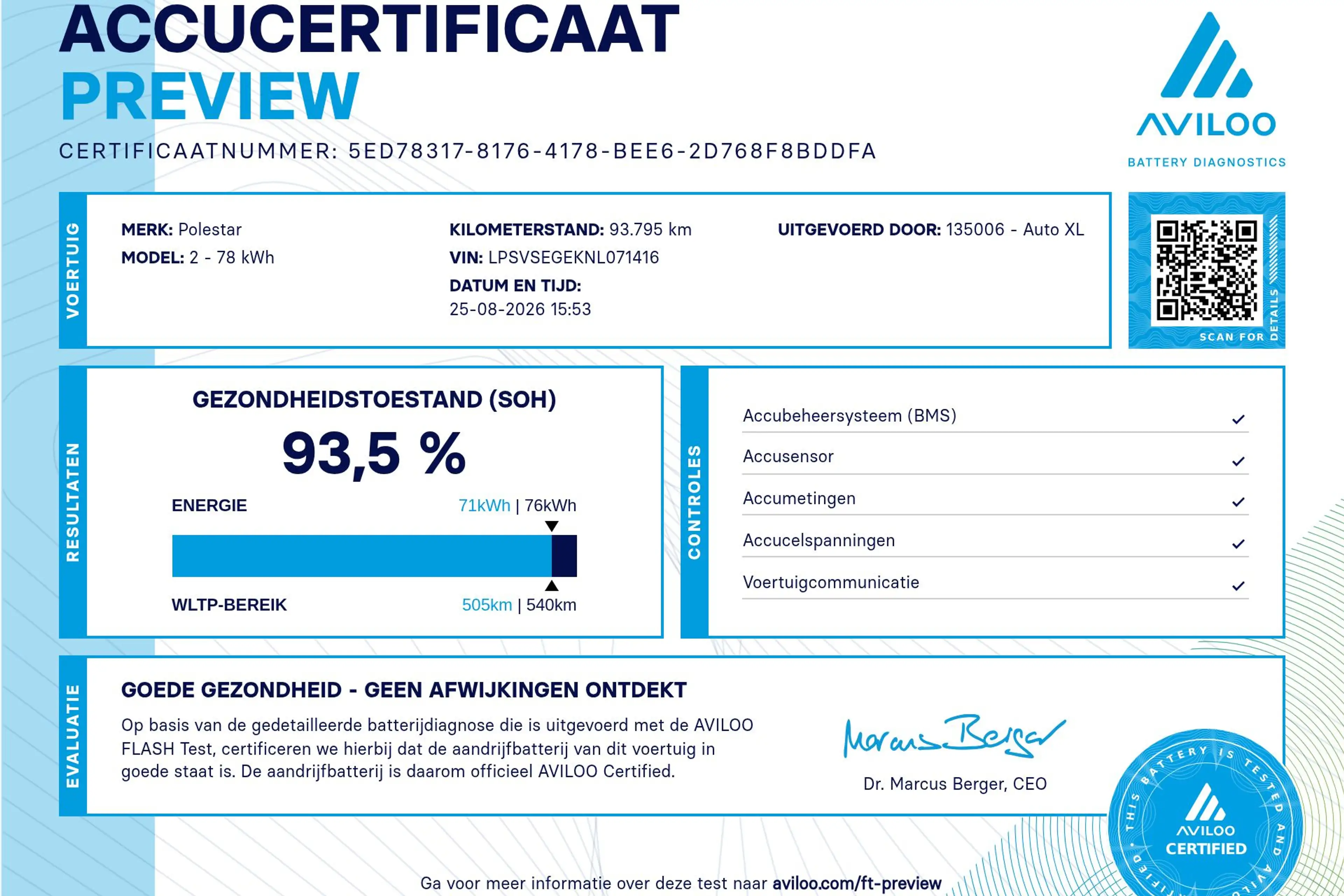 Polestar 2 Long Range 78 kWh (94%SOH) Memory Camera 19'LMV LE — photo 2