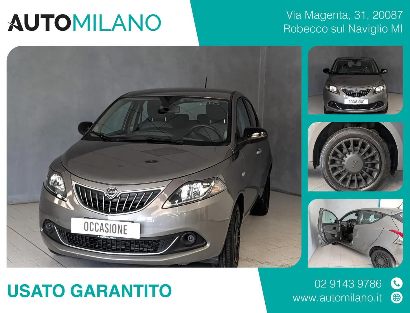 Lancia Ypsilon 1.0 HYBRID 70CV SILVER Gri - 1