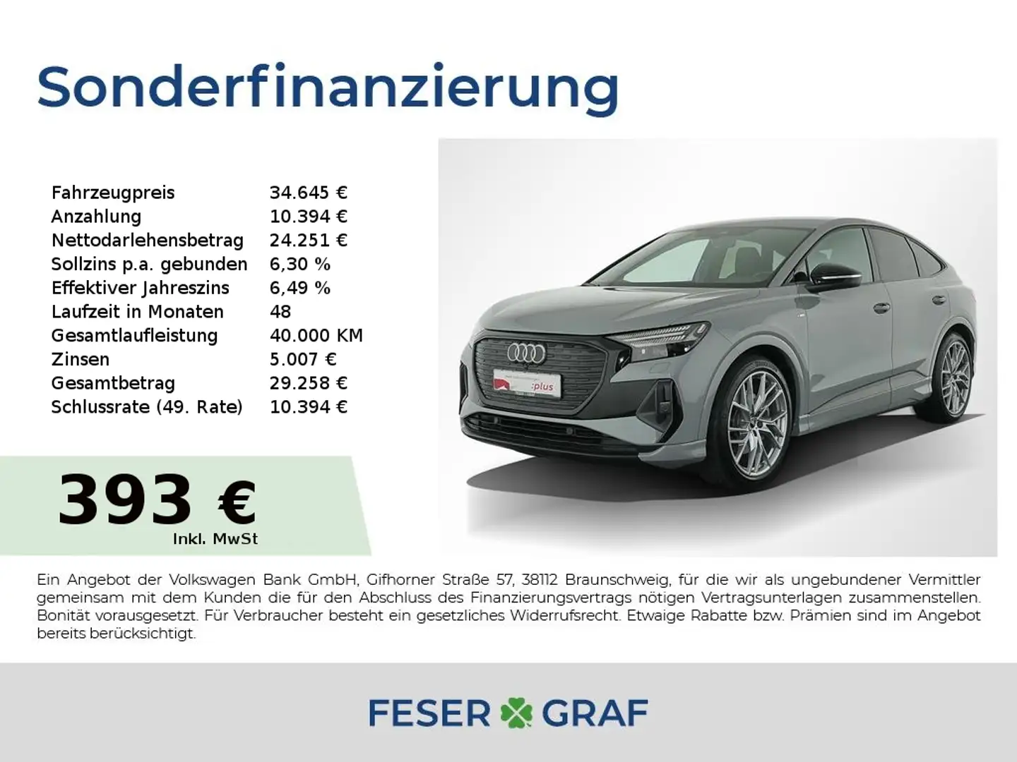 Audi Q4 e-tron Sportback 50 qu S Line Matrix,Navi,Sportsitze Grau - 1