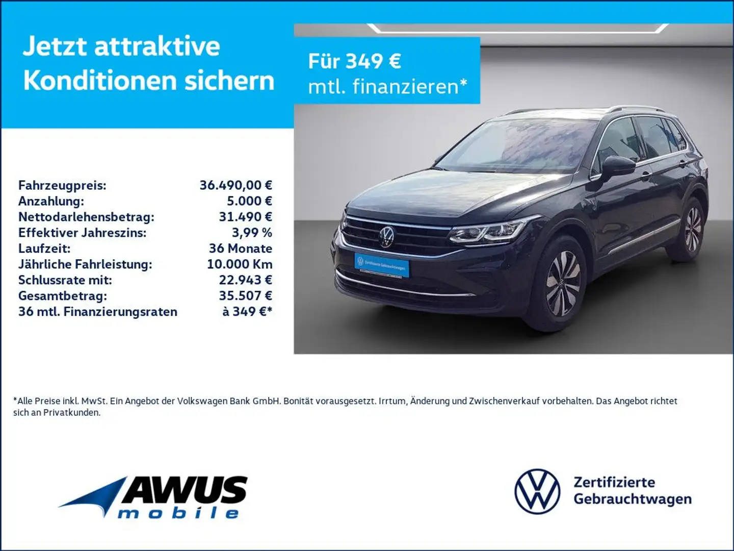 Volkswagen Tiguan 1.5TSI DSG Move AHK Grau - 1