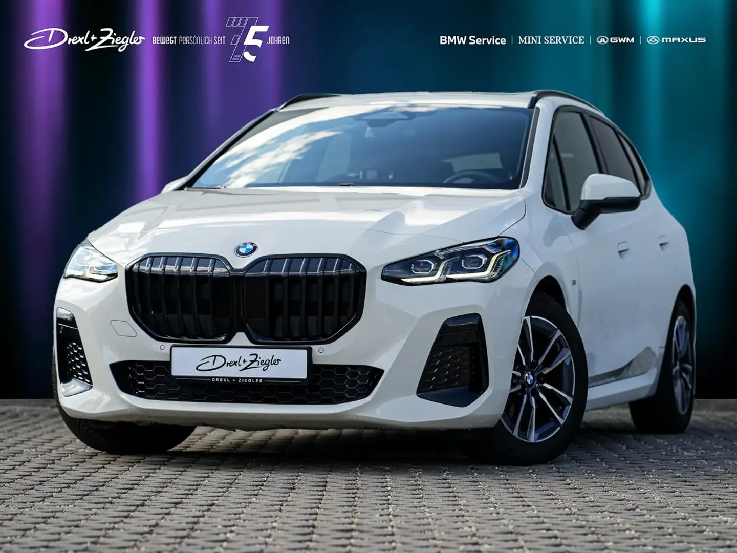 BMW 218 218i Active Tourer M-Sport AHK AdLED PANO KoZg Weiß - 1