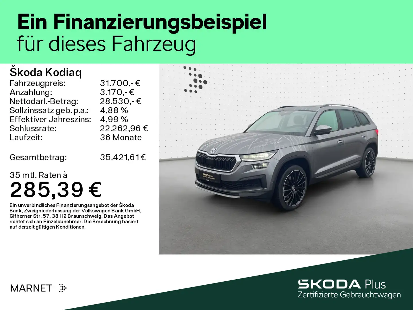 Skoda Kodiaq 2.0 TDI DSG Tour 4x4 Navi*AHK*Pano*StHzg* Grau - 2