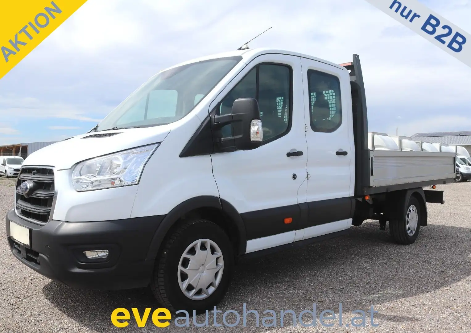 Ford Transit Pritsche DoKa L4/€ 17.900,-netto/KLIMA TEMP AHK Weiß - 1