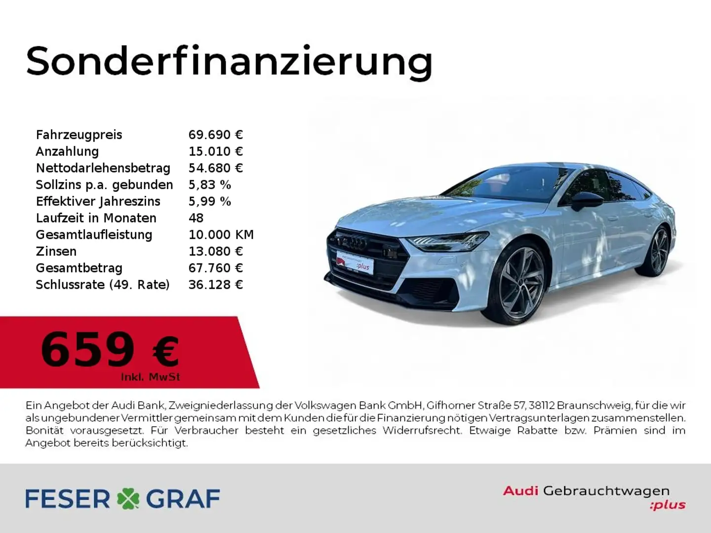 Audi S7 Sportback TDI quattro tiptronic HD-Matrix/B&O Weiß - 1
