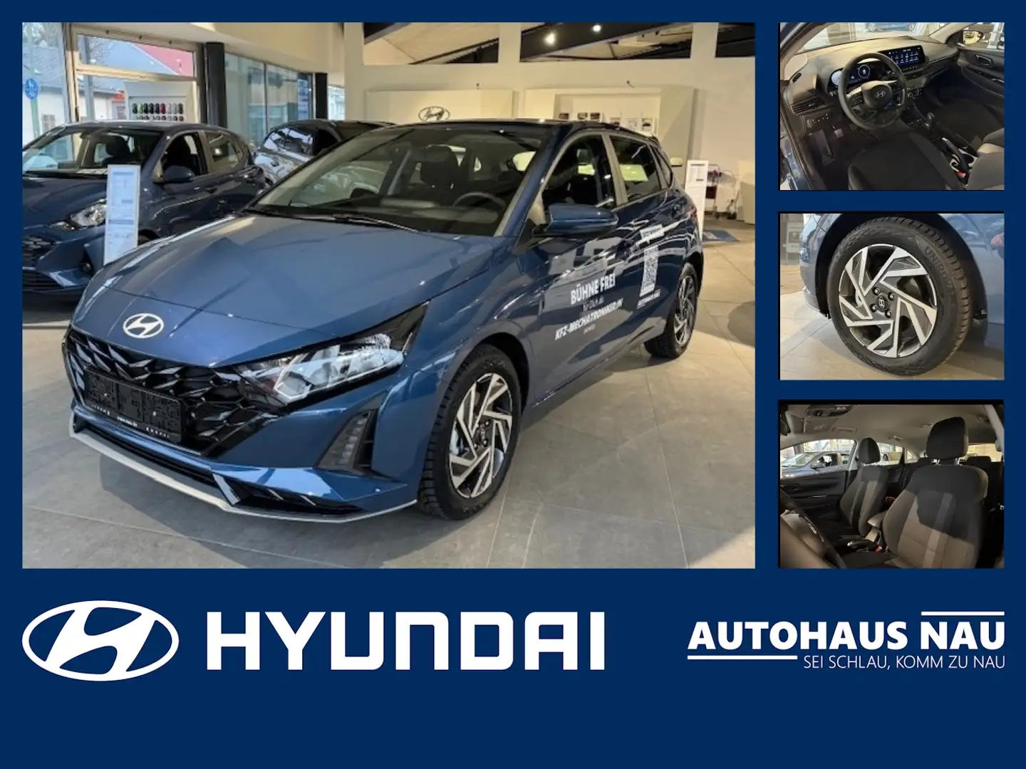 Hyundai i20 1.0 T-GDI Trend Inspektionspaket Big Deal Blau - 1