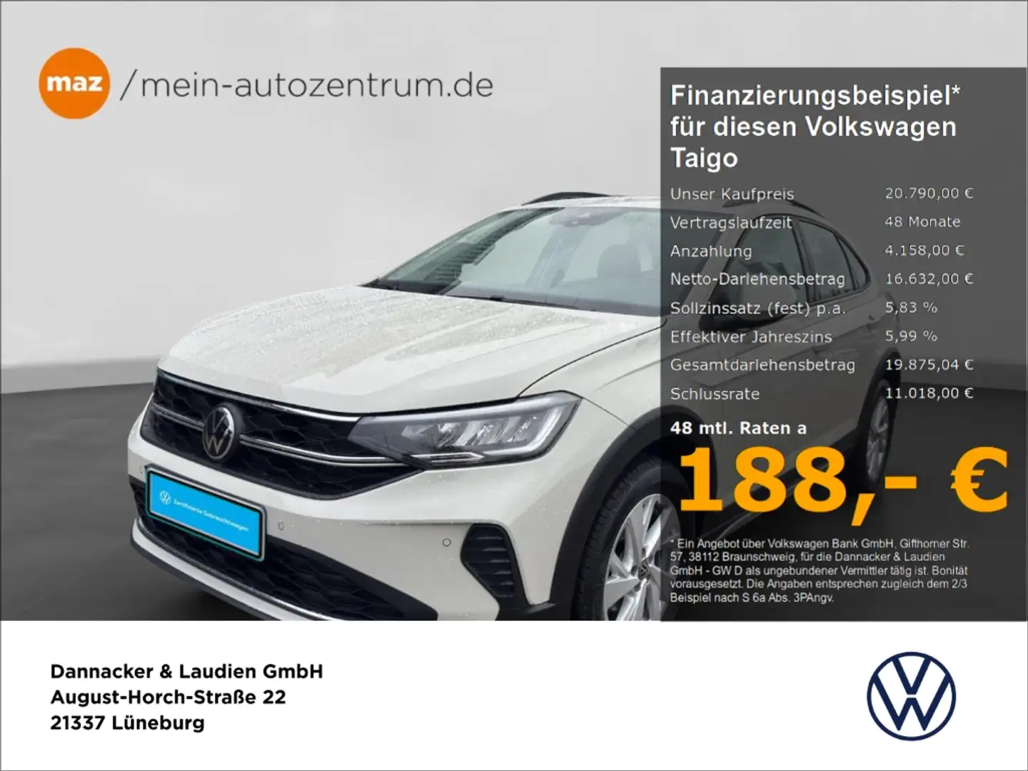 Volkswagen Taigo 1.0 TSI Life Alu LED AHK Digit. Cockpit Sitzh. App Grau - 1