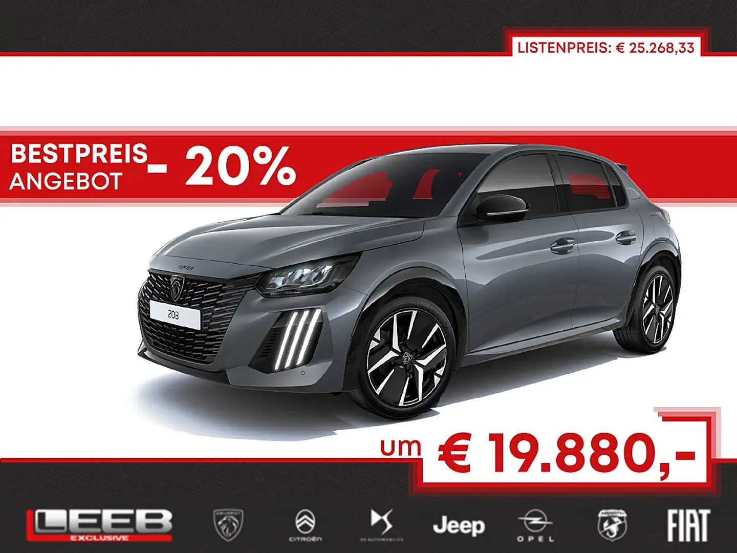 Peugeot 208 PureTech 100 S&S Allure inkl. Navigation Pack Grau - 1