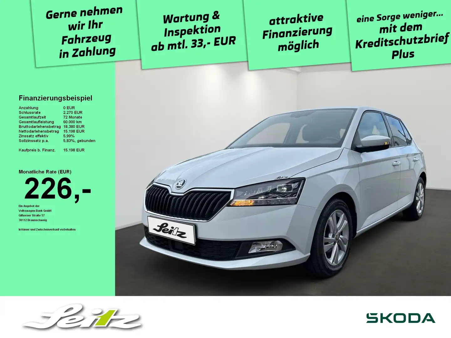 Skoda Fabia 1.0 TSI Style *LED*NAVI*PARKSENSOR* Blanc - 1