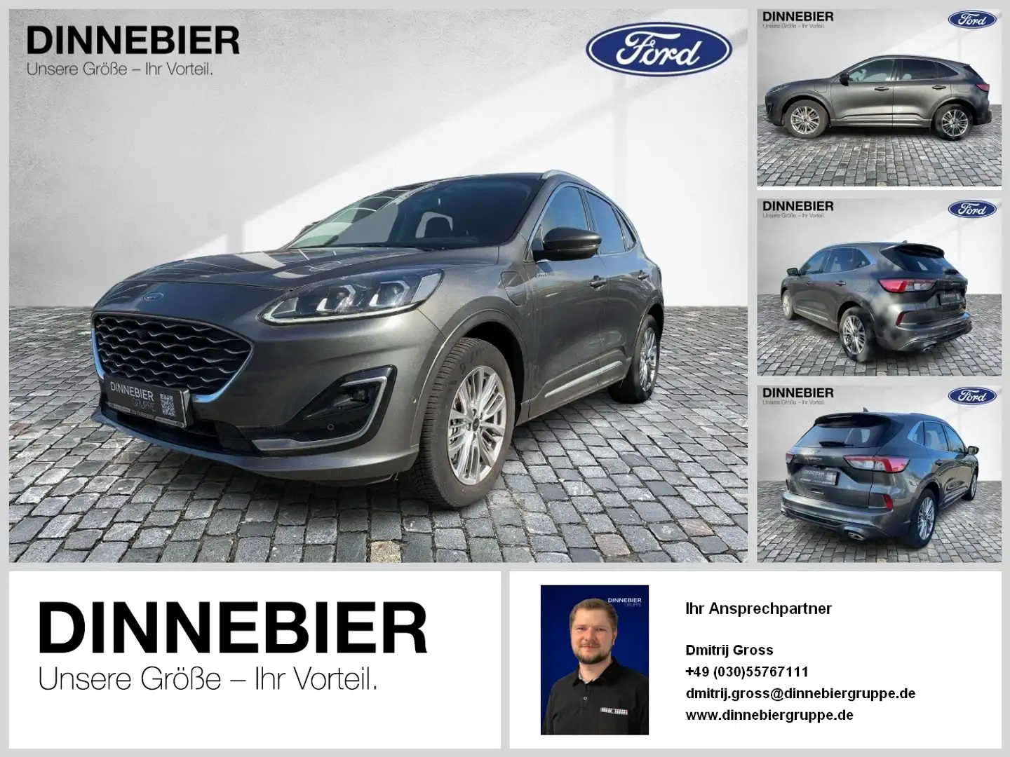 Ford Kuga Vignale LED+Kamera+Headup+Winterpaket Grau - 1