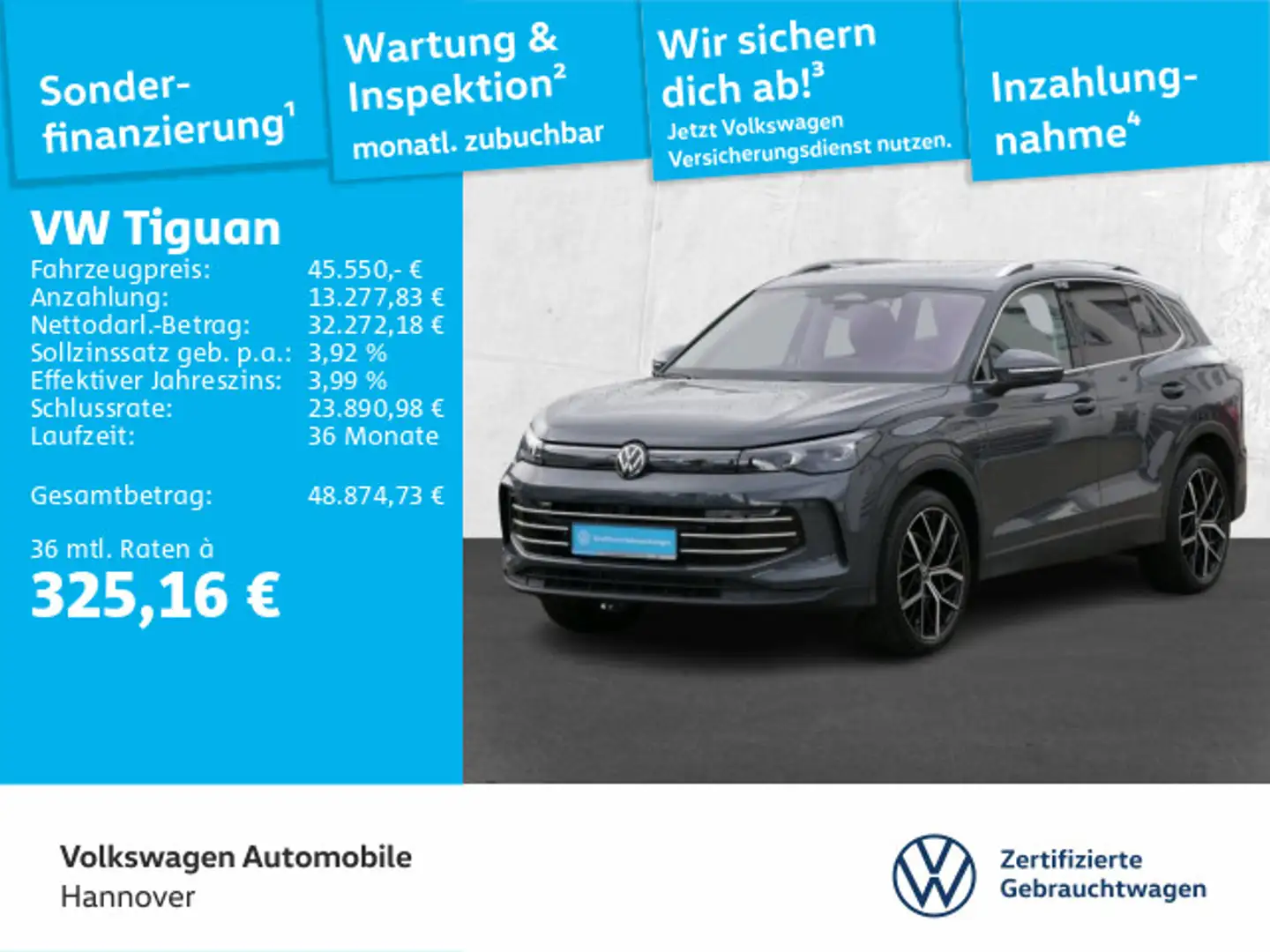 Volkswagen Tiguan 1.5 eTSI DSG eHybrid Elegance Navi AHK IQ Grau - 1