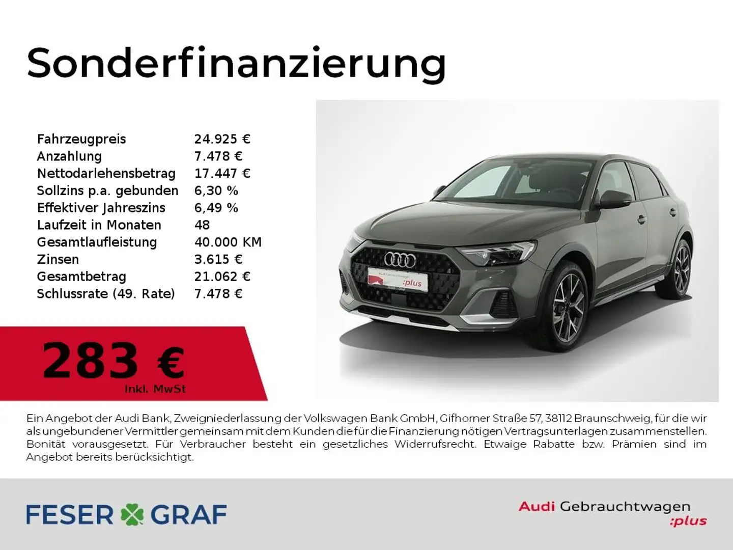 Audi A1 allstreet 30 TFSI S tronic LED,Sitzhzg, Grigio - 1