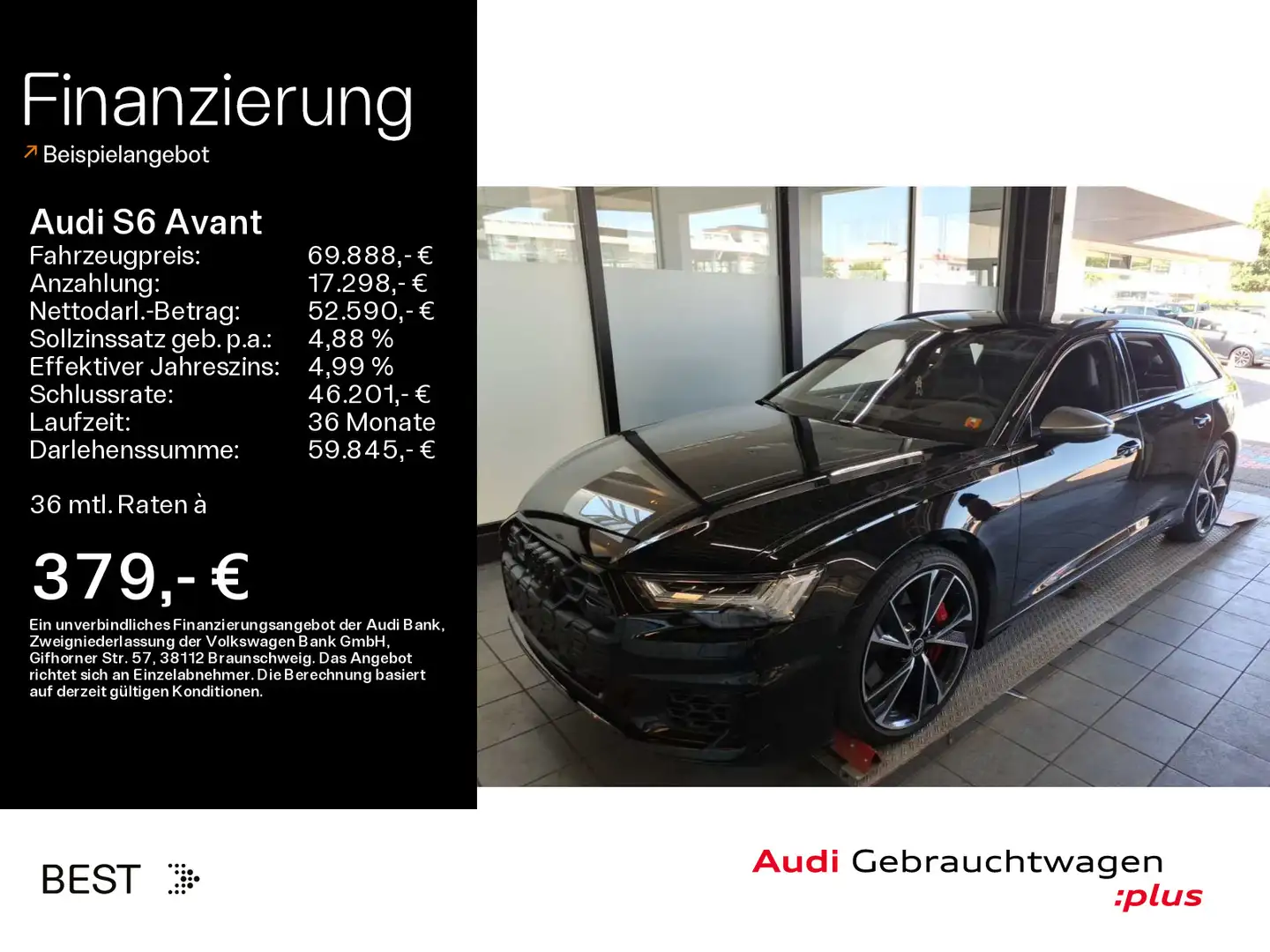 Audi S6 Pano*B&O*HUD*Matrix*Kamera Schwarz - 1